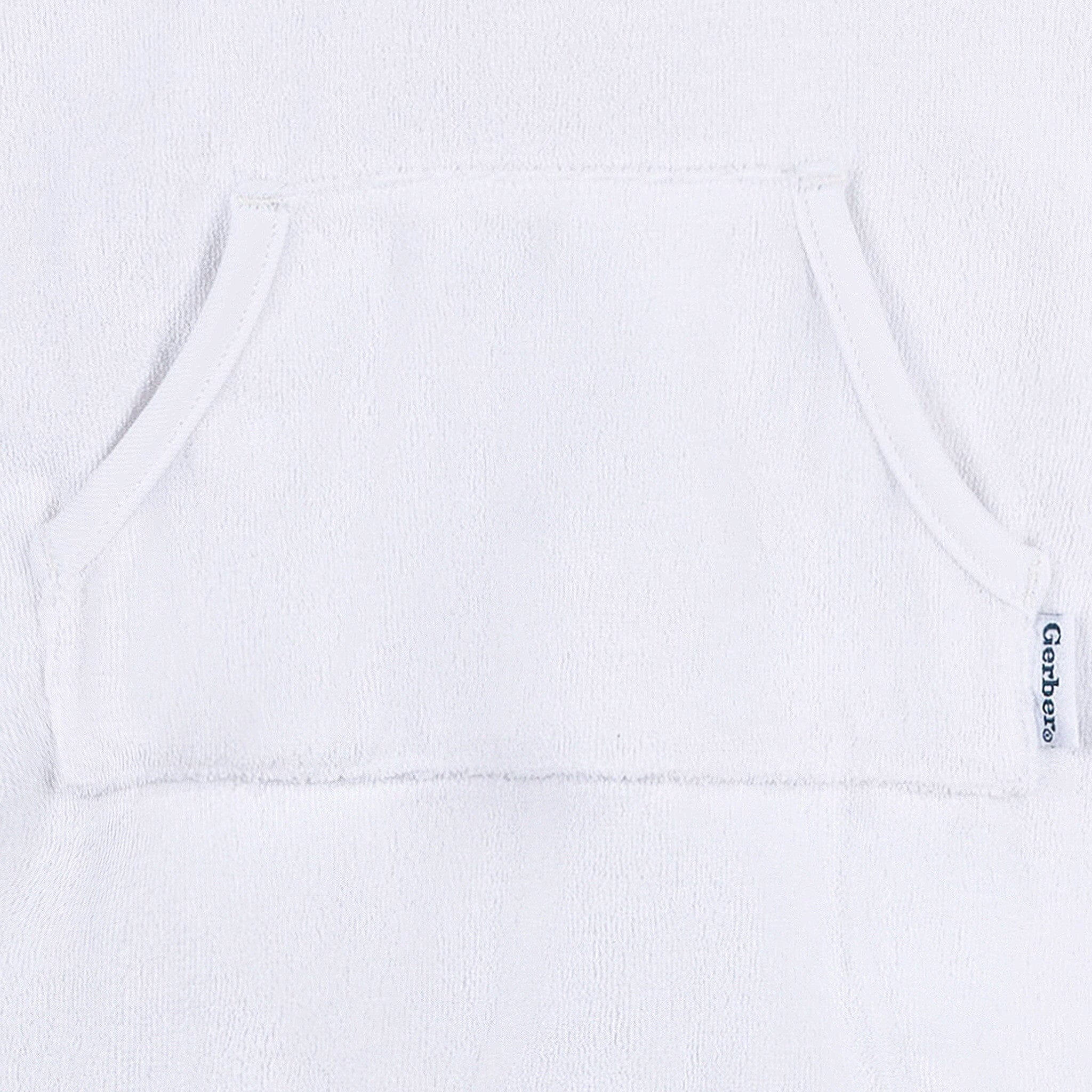 Embroidered Baby & Toddler Neutral White Hooded Swim Coverup - Image 7
