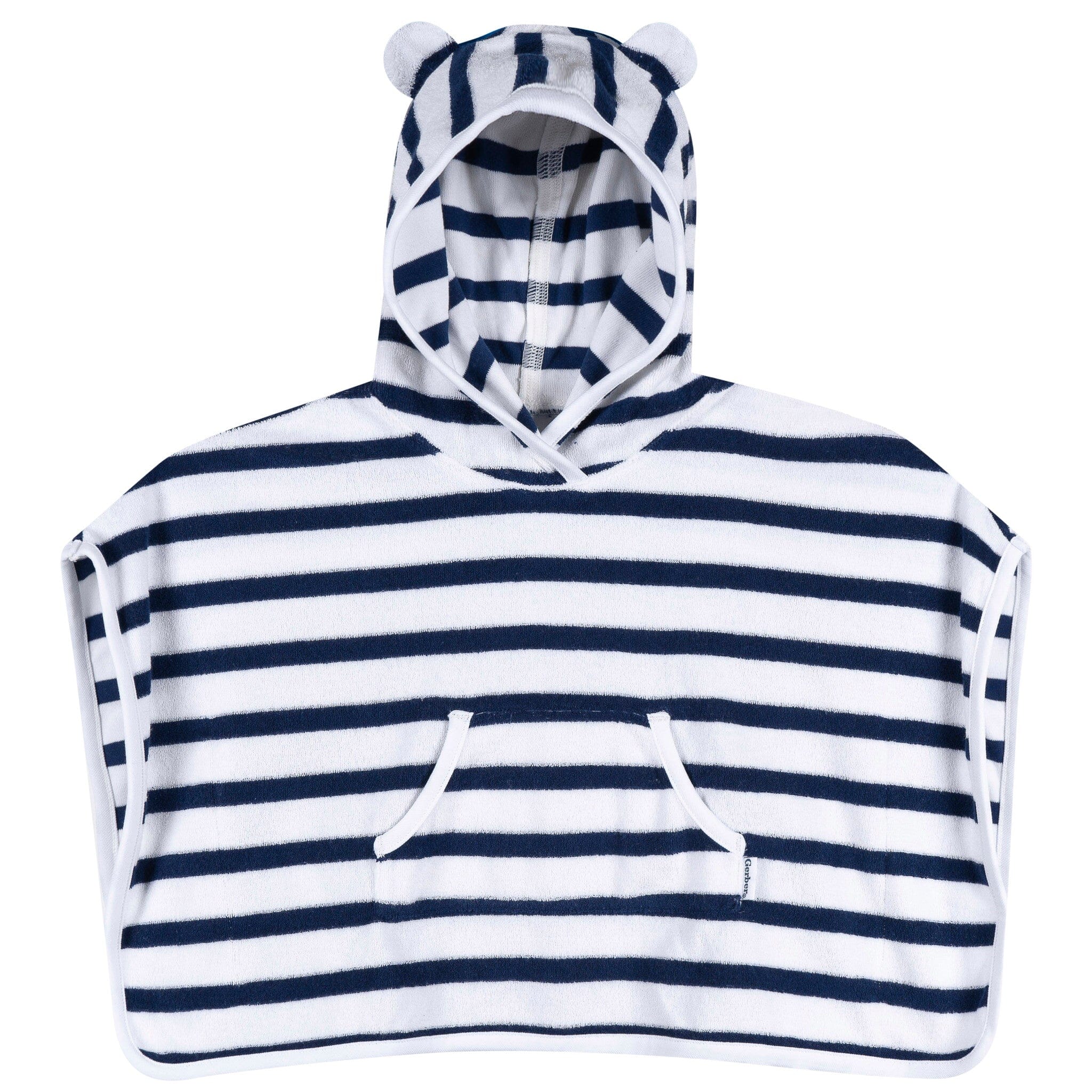 Baby & Toddler Neutral Navy Stripe Hooded Swim Coverup - Image 2