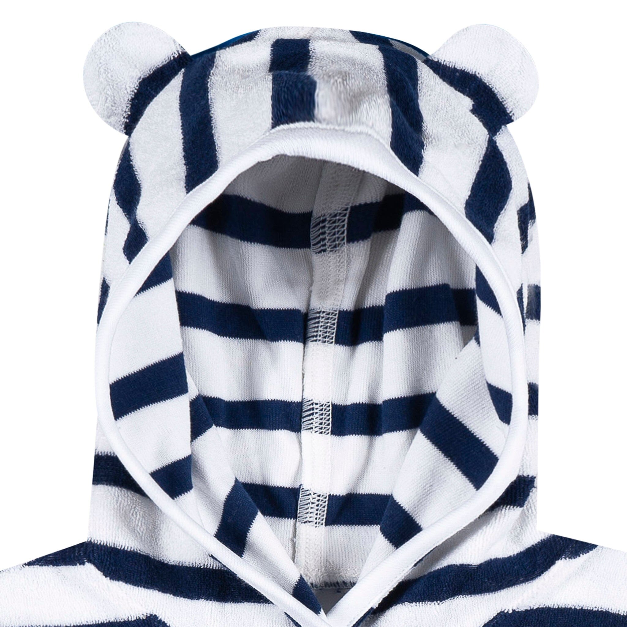 Baby & Toddler Neutral Navy Stripe Hooded Swim Coverup - Image 3