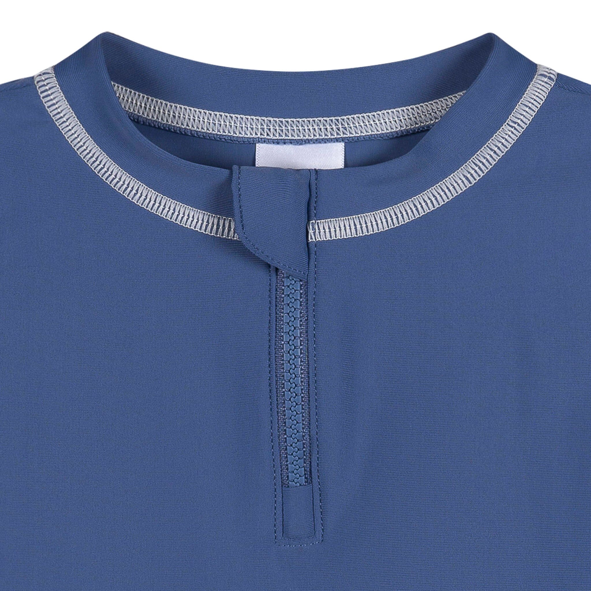 Baby & Toddler Boys UPF 50+ Blue Half Zip Rash Guard - Image 2