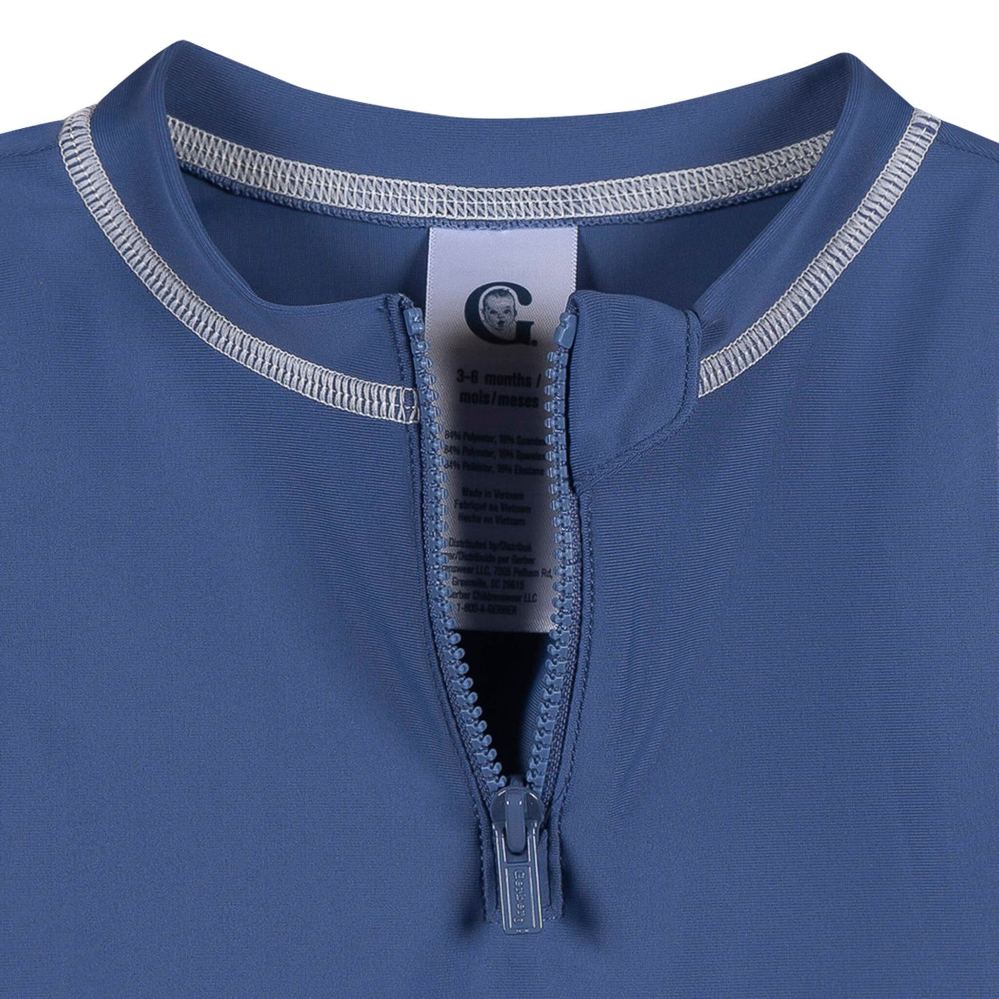 Baby & Toddler Boys UPF 50+ Blue Half Zip Rash Guard - Image 3