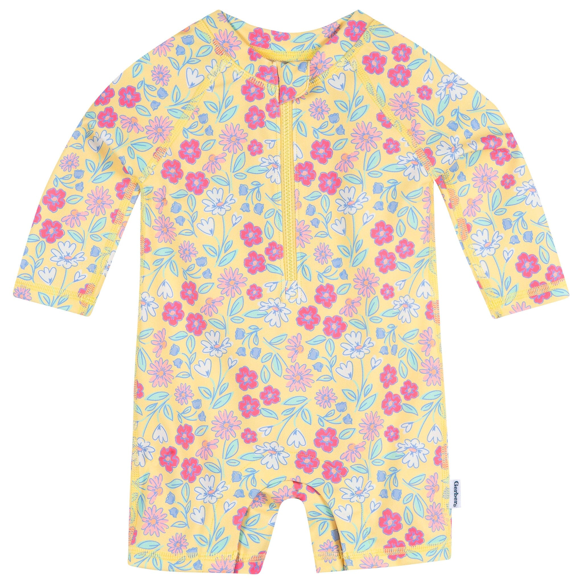 Baby Girls UPF 50+ Floral Long Sleeve Rash Guard