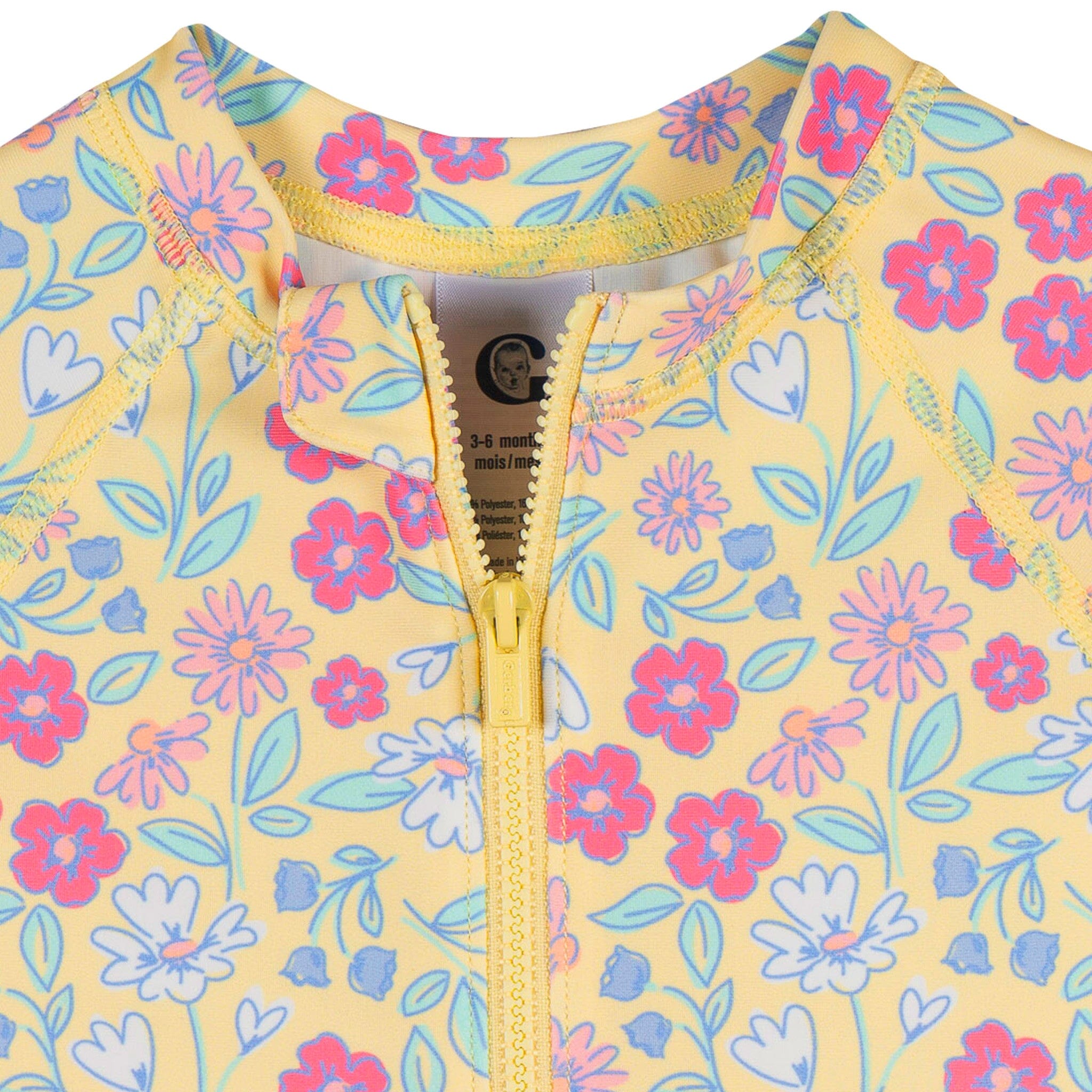 Baby Girls UPF 50+ Floral Long Sleeve Rash Guard - Image 3