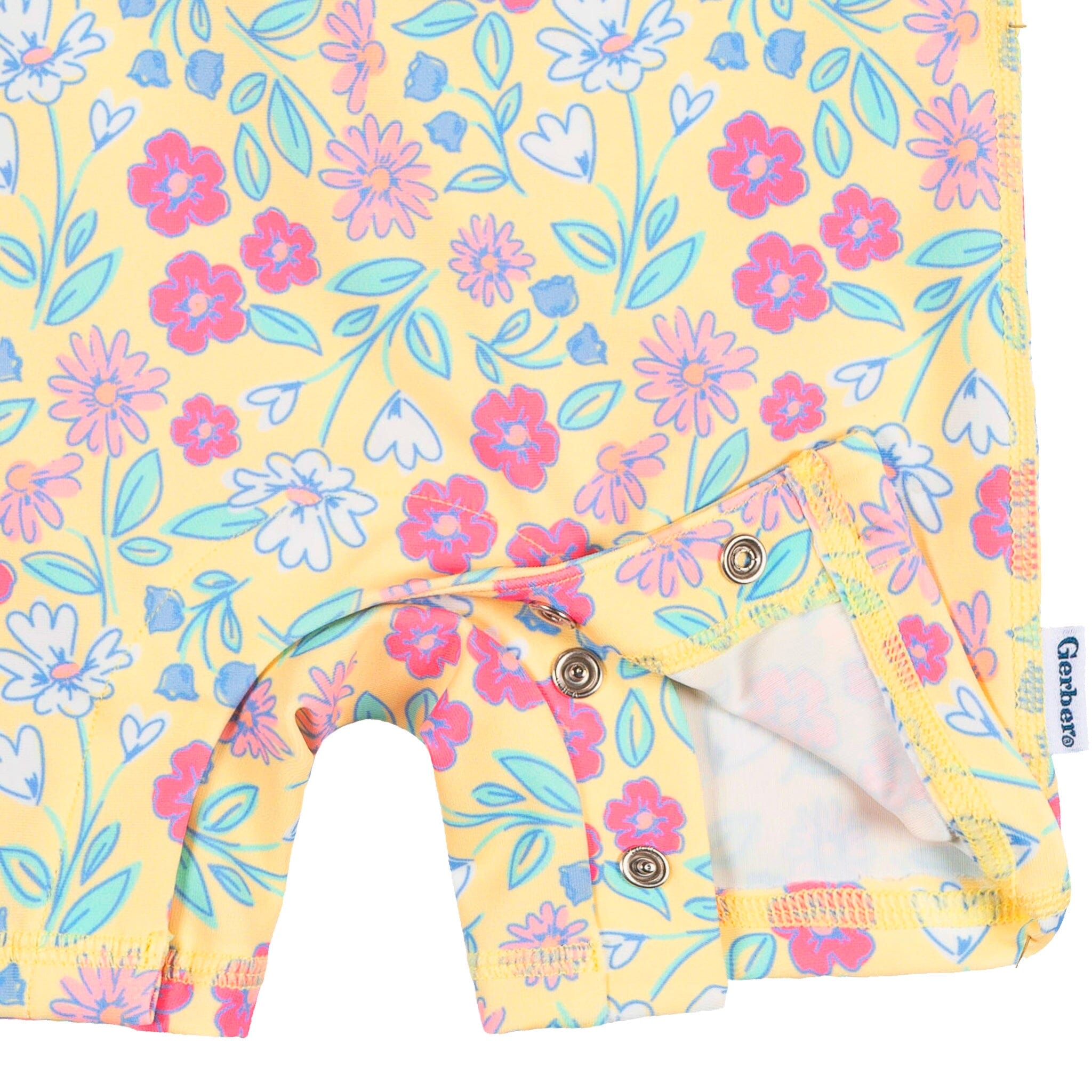 Baby Girls UPF 50+ Floral Long Sleeve Rash Guard - Image 5