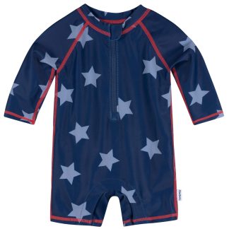 Baby Boys UPF 50+ Blue Stars Long Sleeve Rash Guard