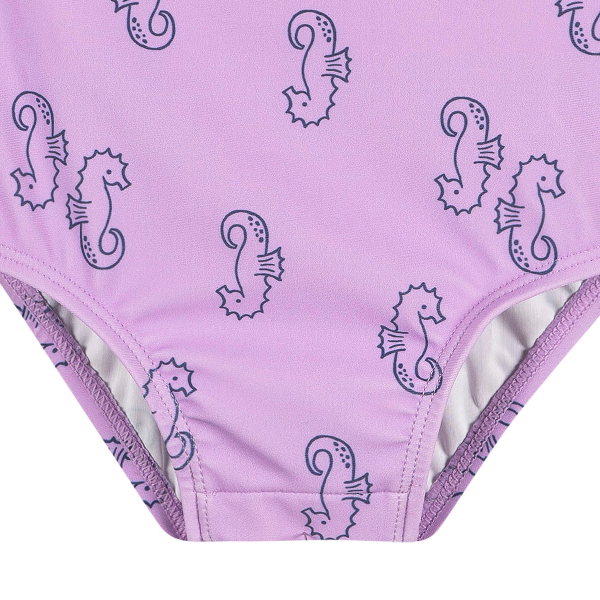 Baby Girls UPF 50+ Purple Seahorses Rash Guard - Image 9