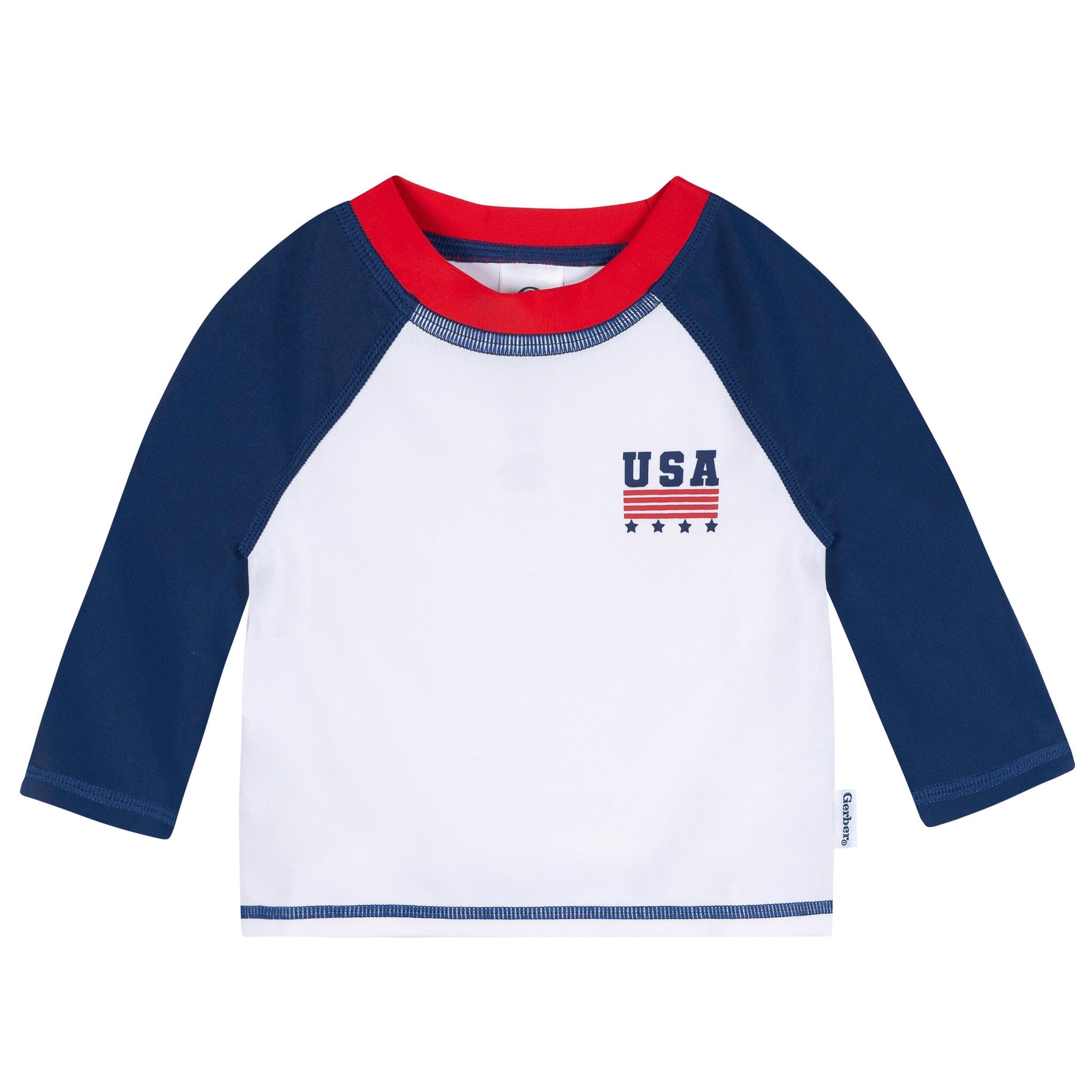 2-Piece Baby & Toddler Boys UPF 50+ Patriotic Stars Rash Guard & Swim Trunks Set - Image 5
