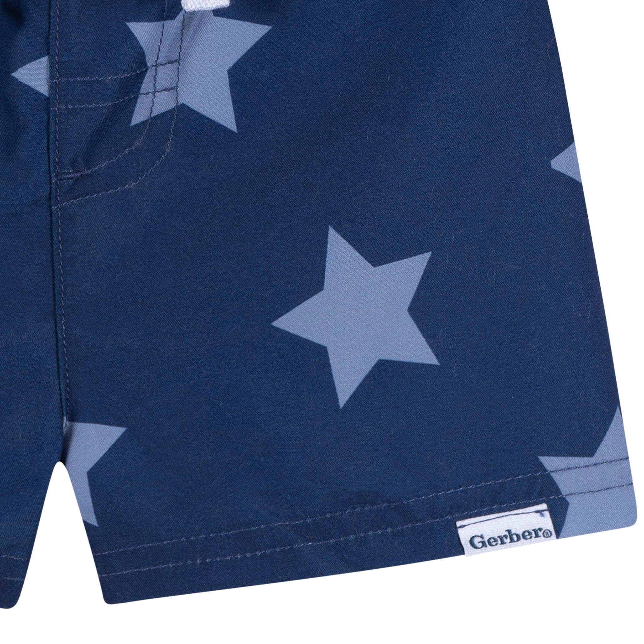 2-Piece Baby & Toddler Boys UPF 50+ Patriotic Stars Rash Guard & Swim Trunks Set - Image 10
