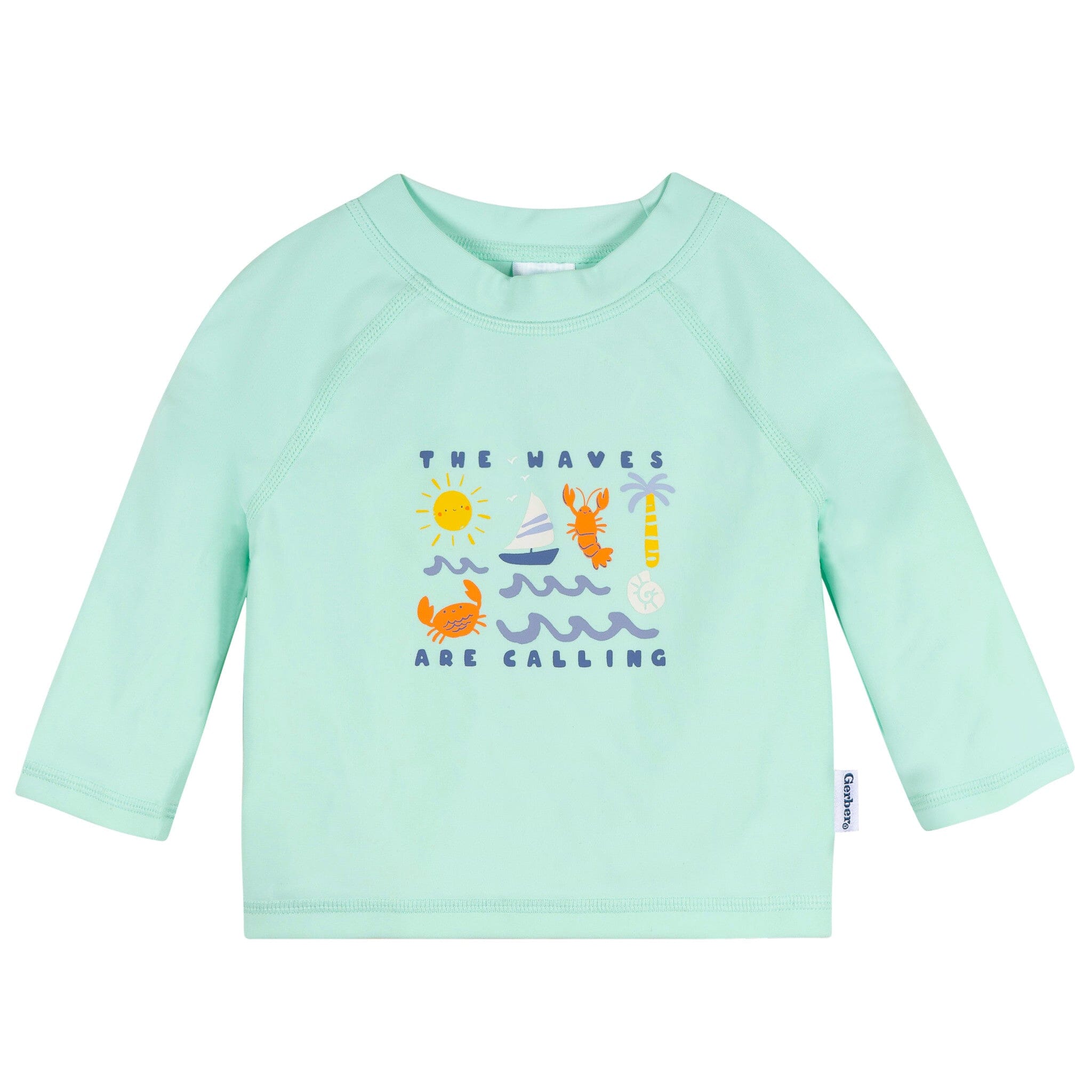 2-Piece Baby & Toddler Boys UPF 50+ Green Stamps Rash Guard & Swim Trunks Set - Image 4