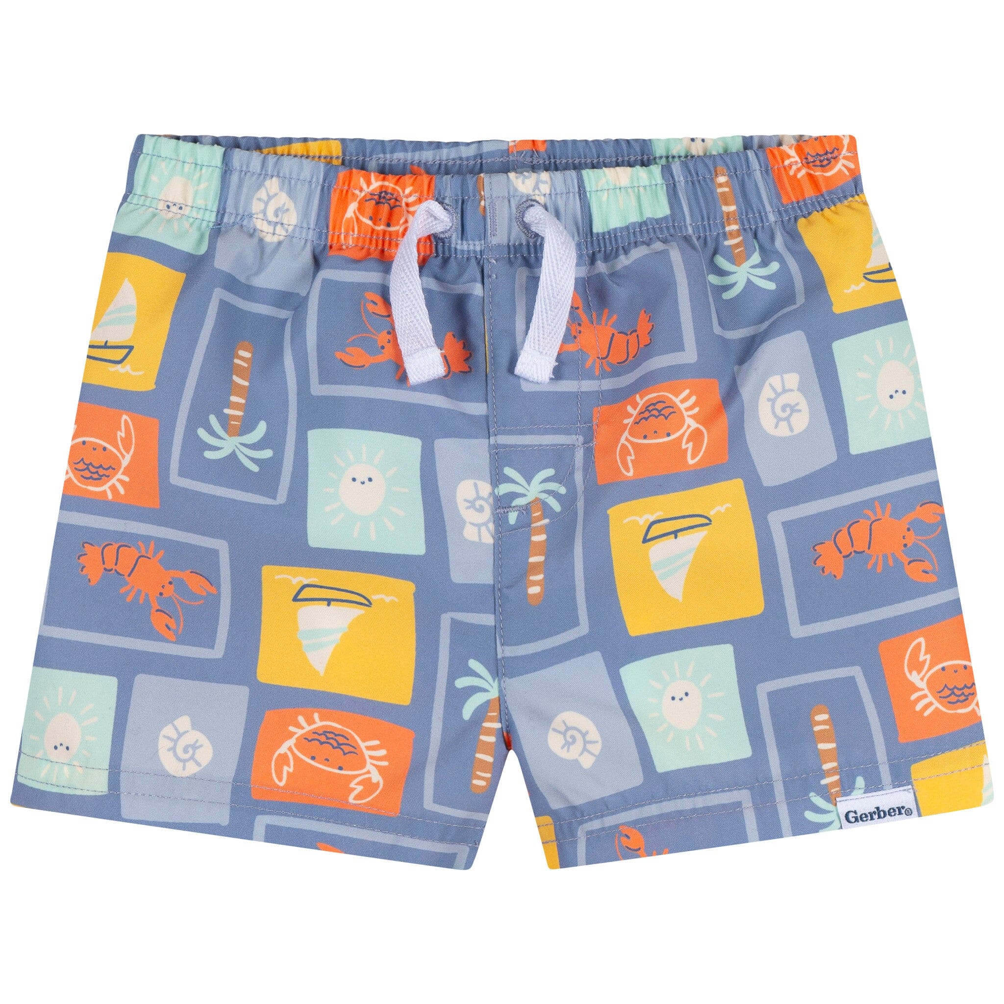 2-Piece Baby & Toddler Boys UPF 50+ Green Stamps Rash Guard & Swim Trunks Set - Image 6