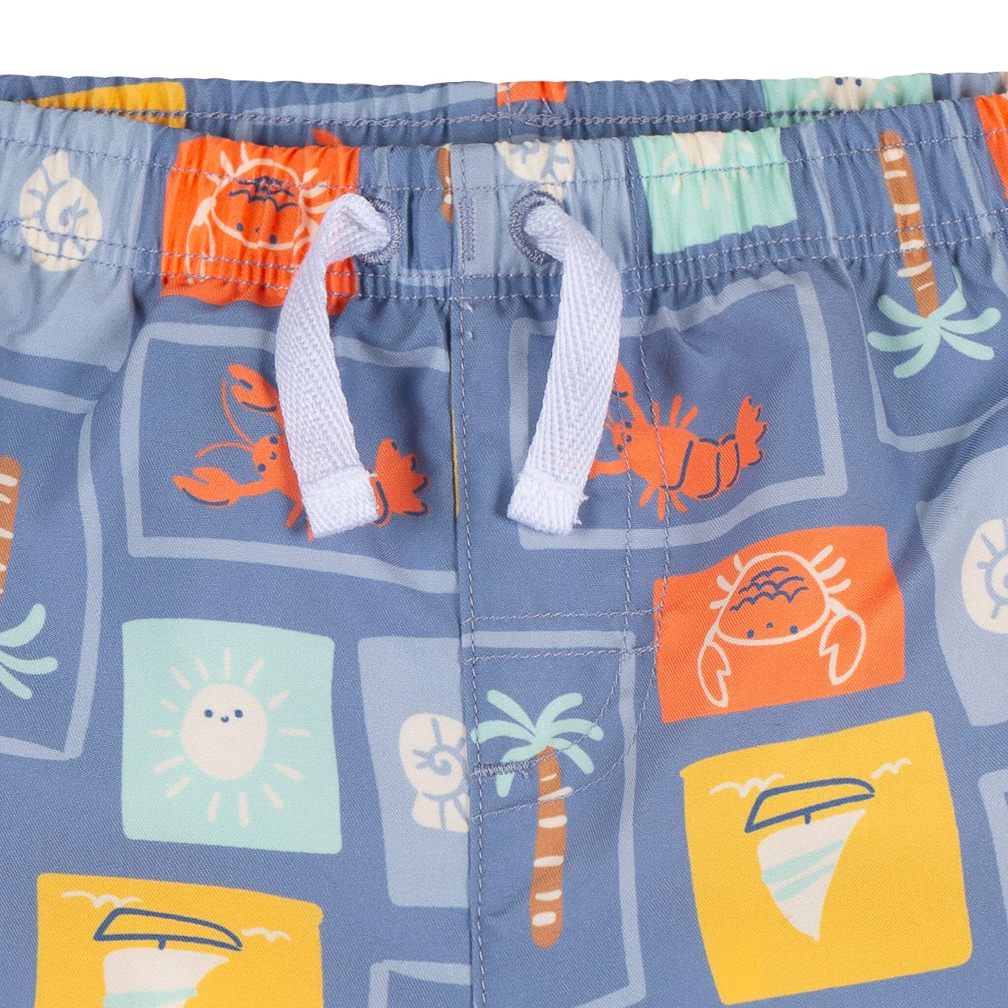 2-Piece Baby & Toddler Boys UPF 50+ Green Stamps Rash Guard & Swim Trunks Set - Image 8