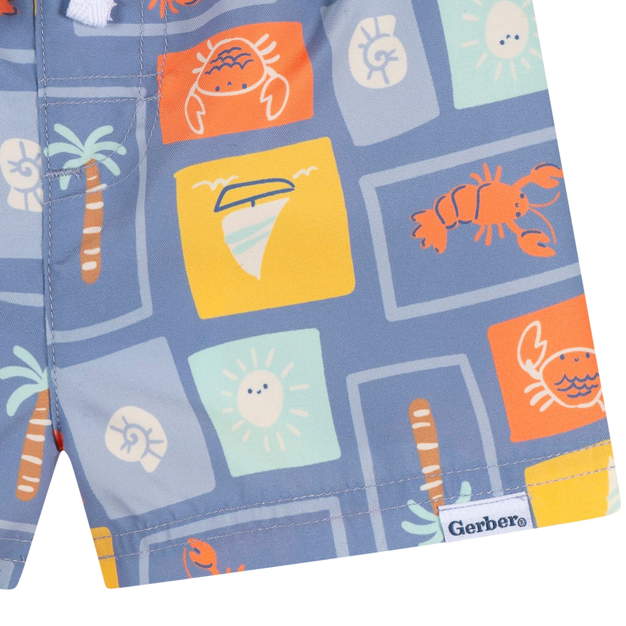 2-Piece Baby & Toddler Boys UPF 50+ Green Stamps Rash Guard & Swim Trunks Set - Image 9