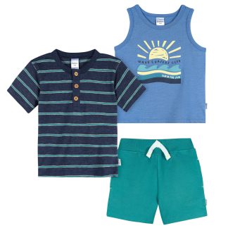 3-Piece Infant & Toddler Boys Chasing Waves T-Shirts & Shorts