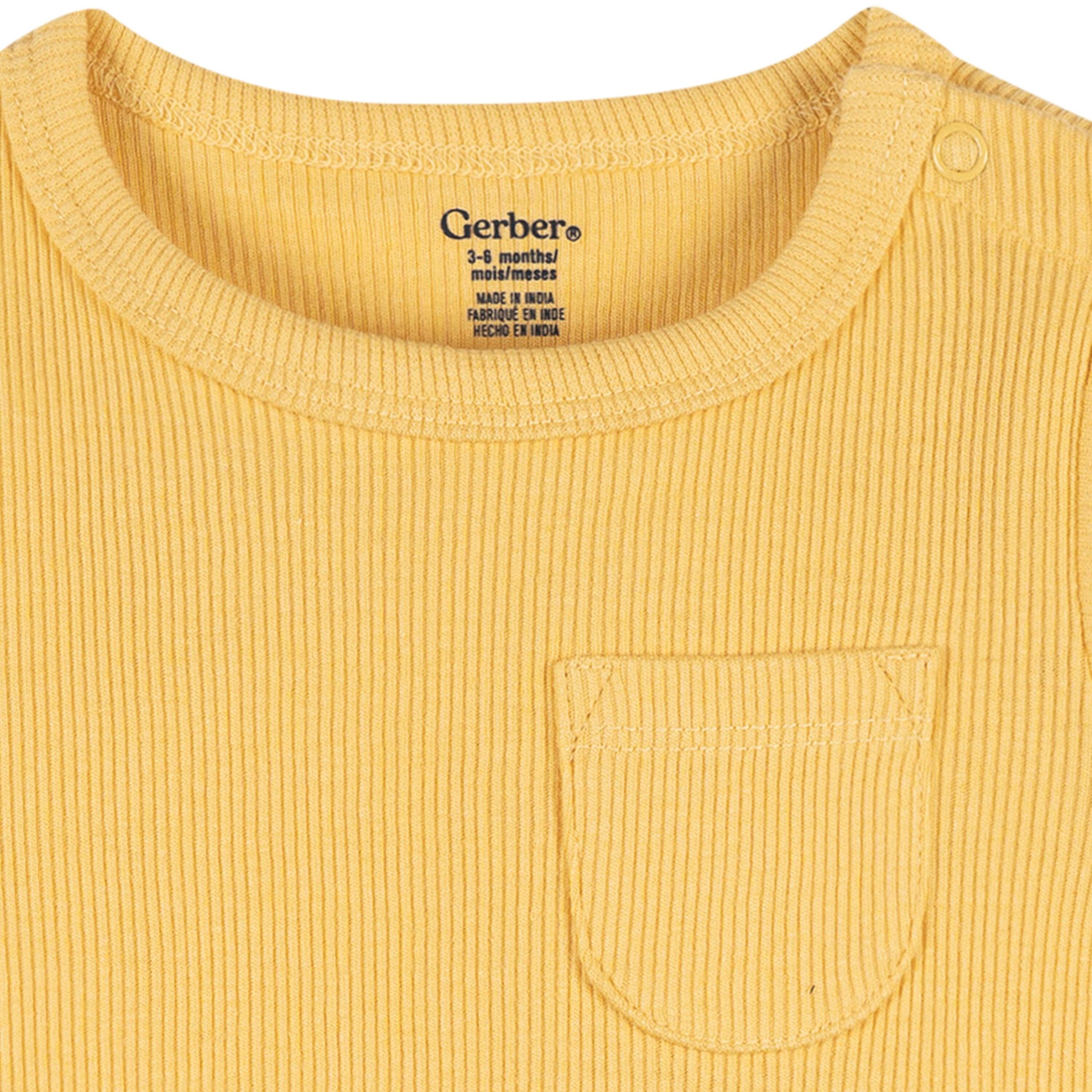2-Piece Baby Boys Yellow Bodysuit & Shorts Set - Image 3