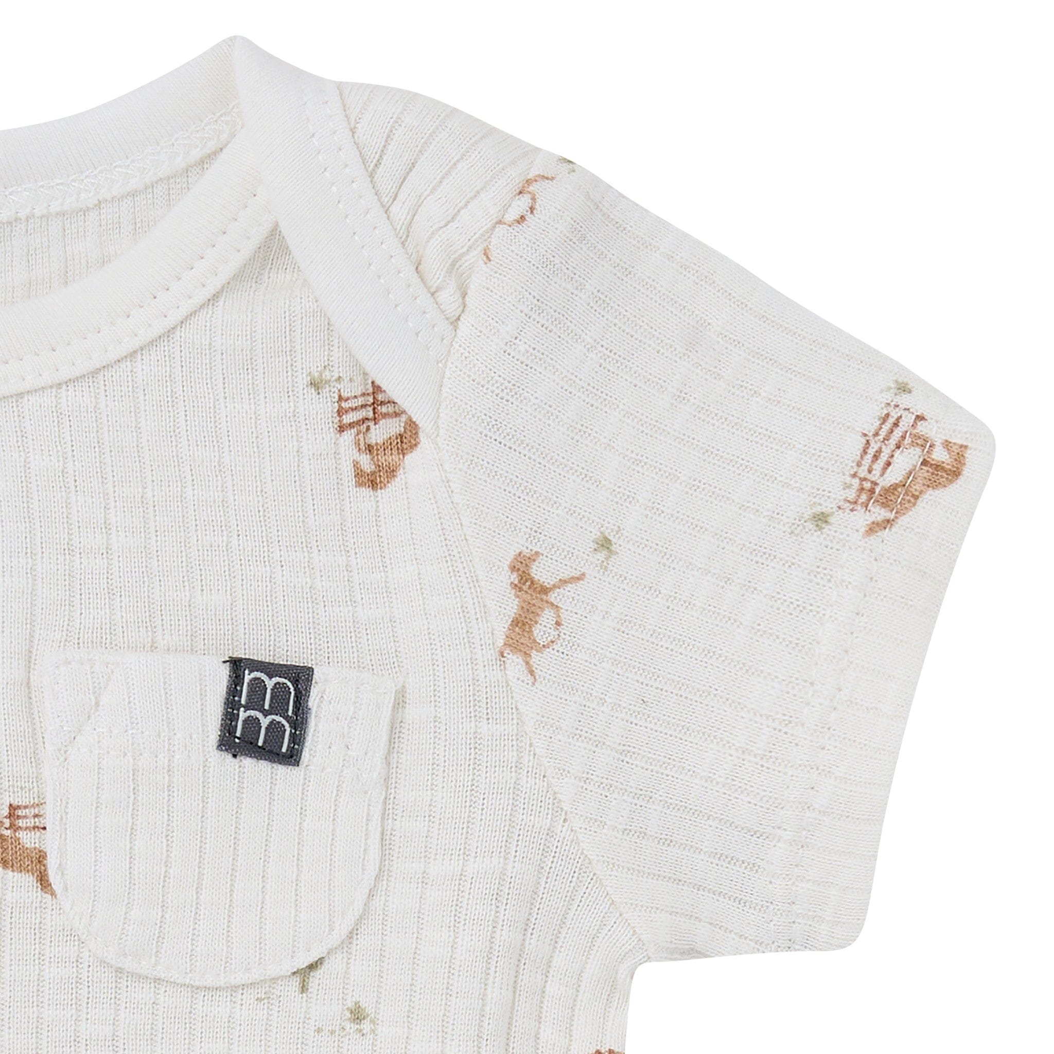 4-Piece Baby Neutral Horse Barn Short Sleeve Bodysuits and Shorts Set - Image 4