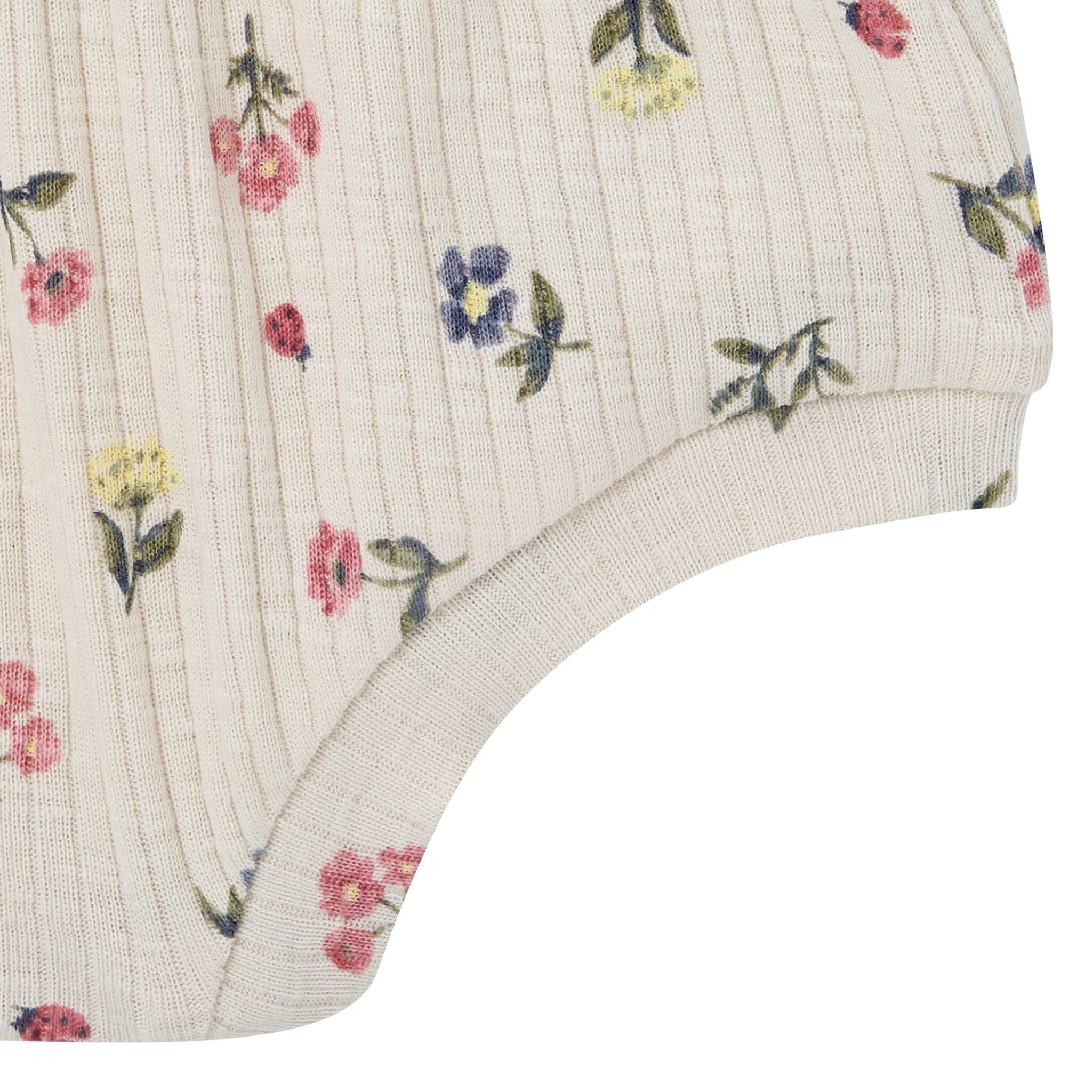 4-Piece Baby Girls Beige Garden Short Sleeve Bodysuits and Shorts Set - Image 9