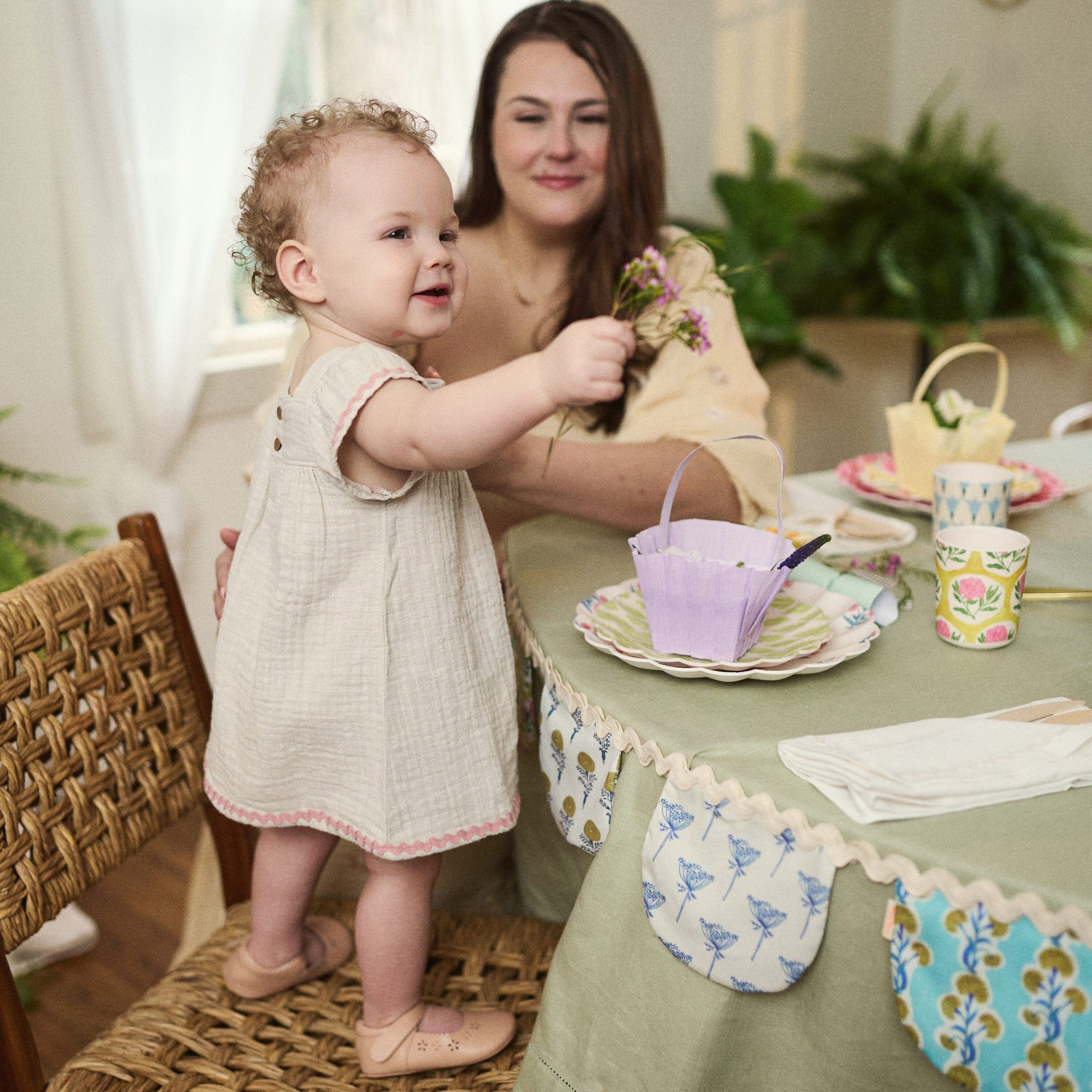 2-Piece Baby Girls Warm Grey Dress and Diaper Cover - Image 3