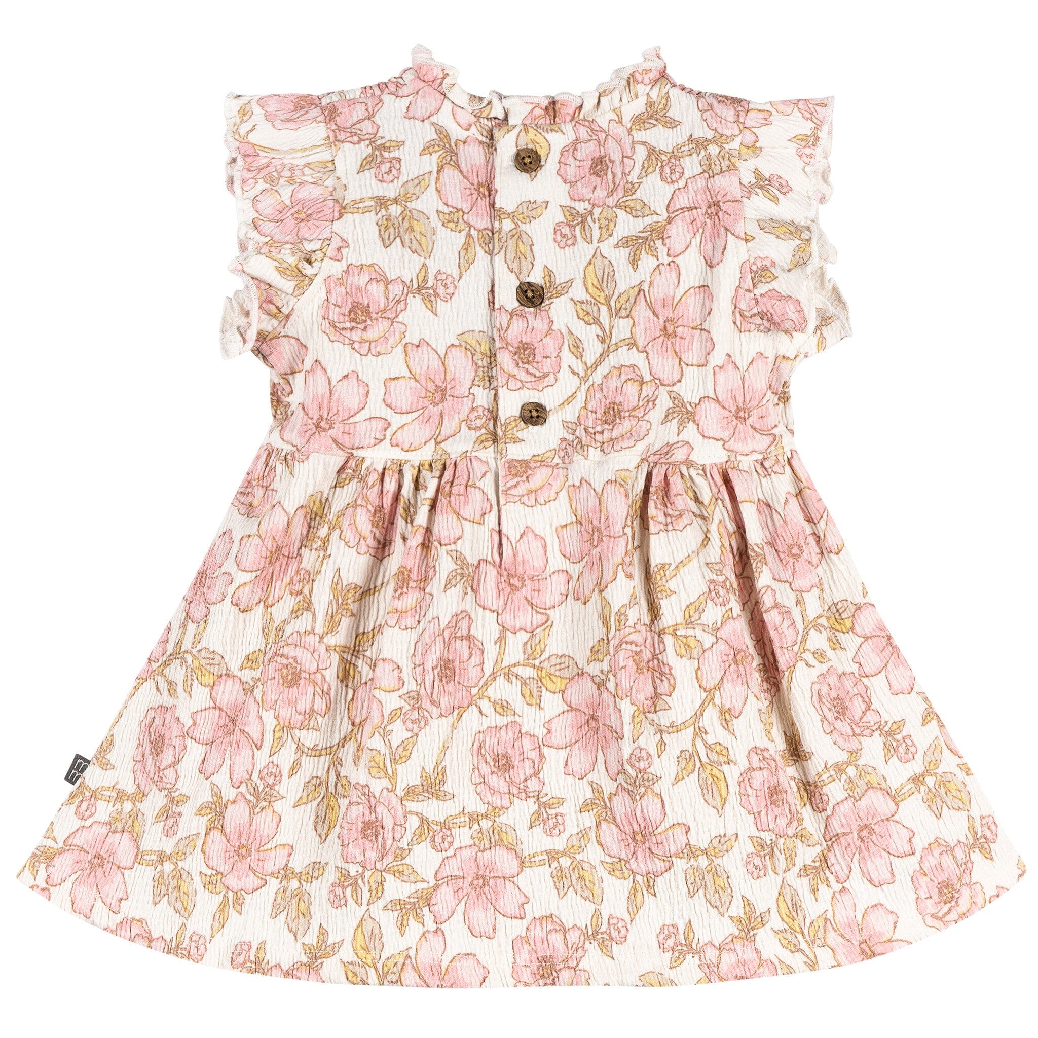 2-Piece Baby Girls Pink Floral Smocked Dress and Diaper Cover - Image 6