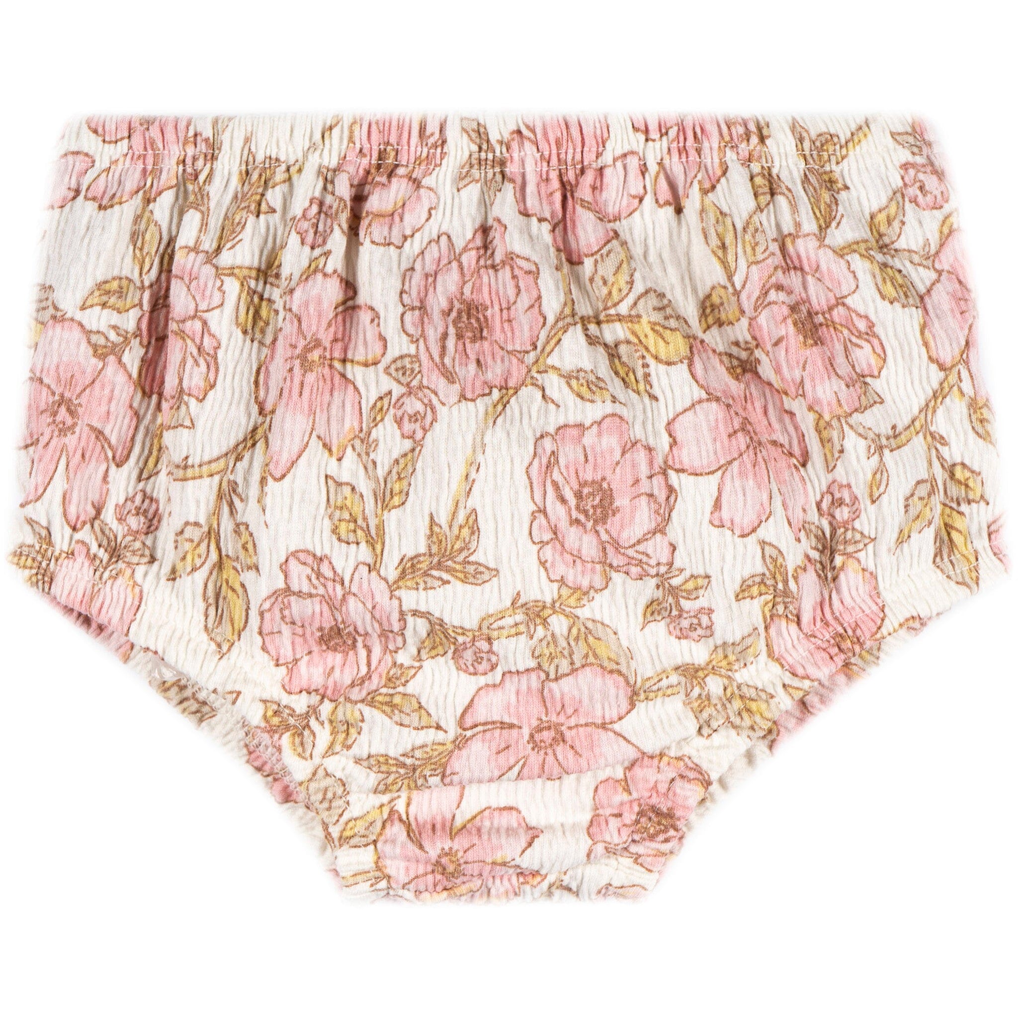 2-Piece Baby Girls Pink Floral Smocked Dress and Diaper Cover - Image 8