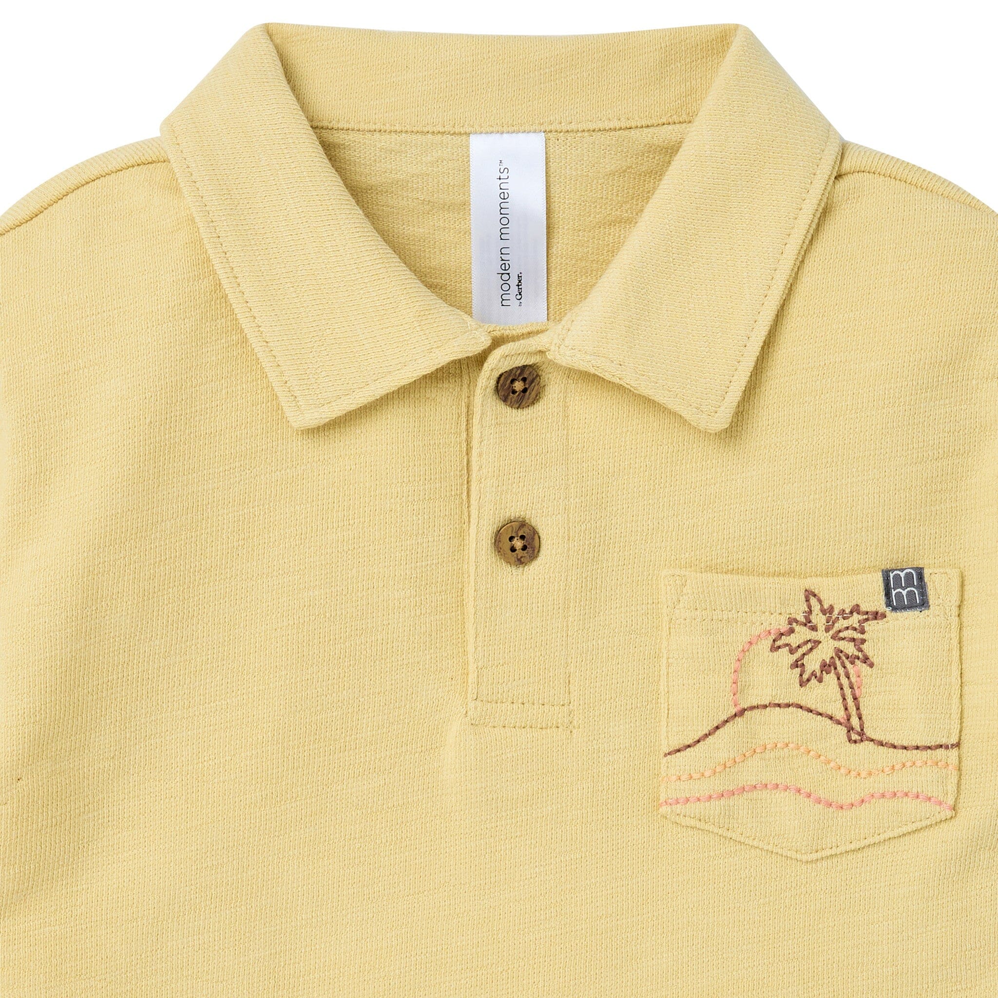 2-Piece Boys Yellow Palm Tree Polo Shirt and Shorts Set - Image 6