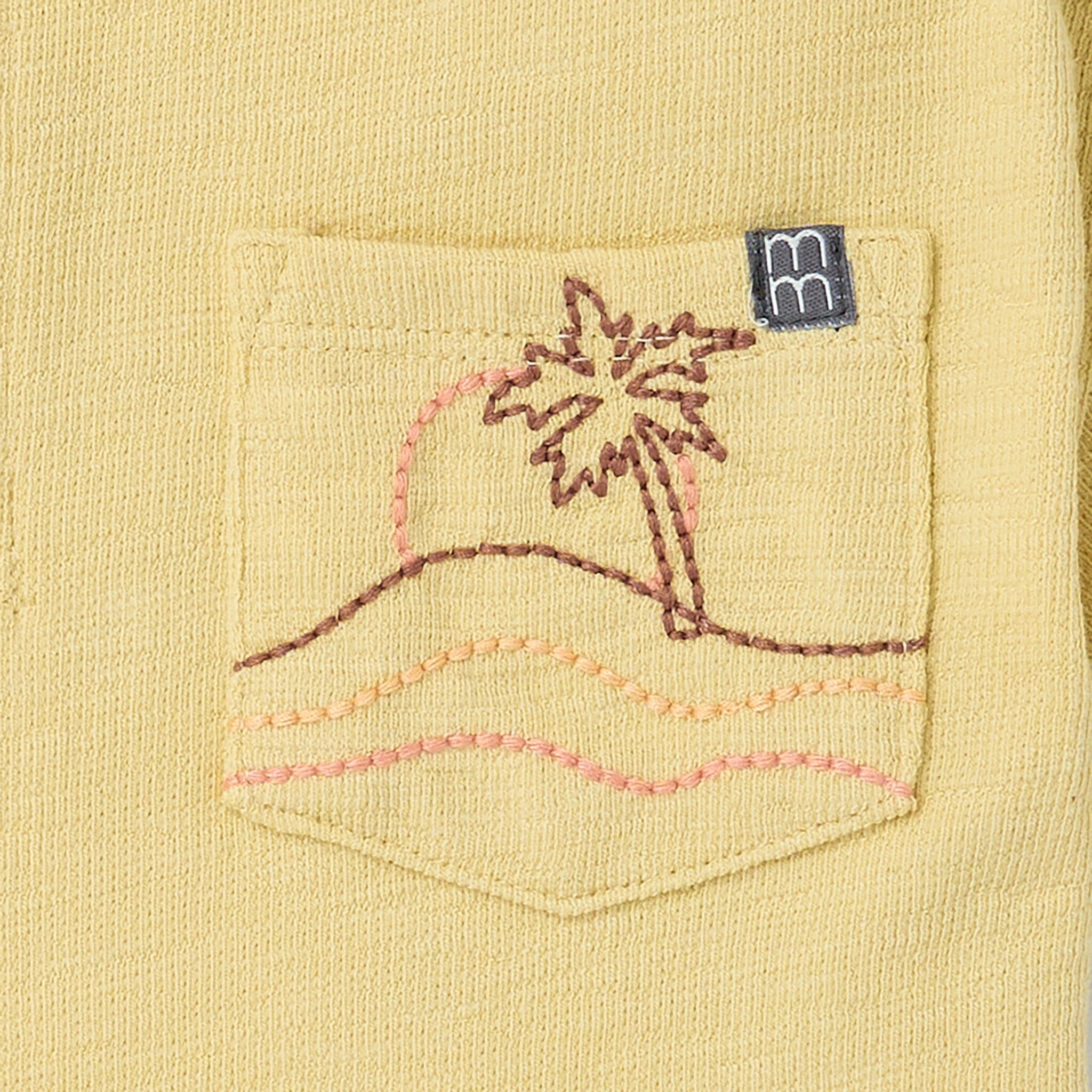 2-Piece Boys Yellow Palm Tree Polo Shirt and Shorts Set - Image 7