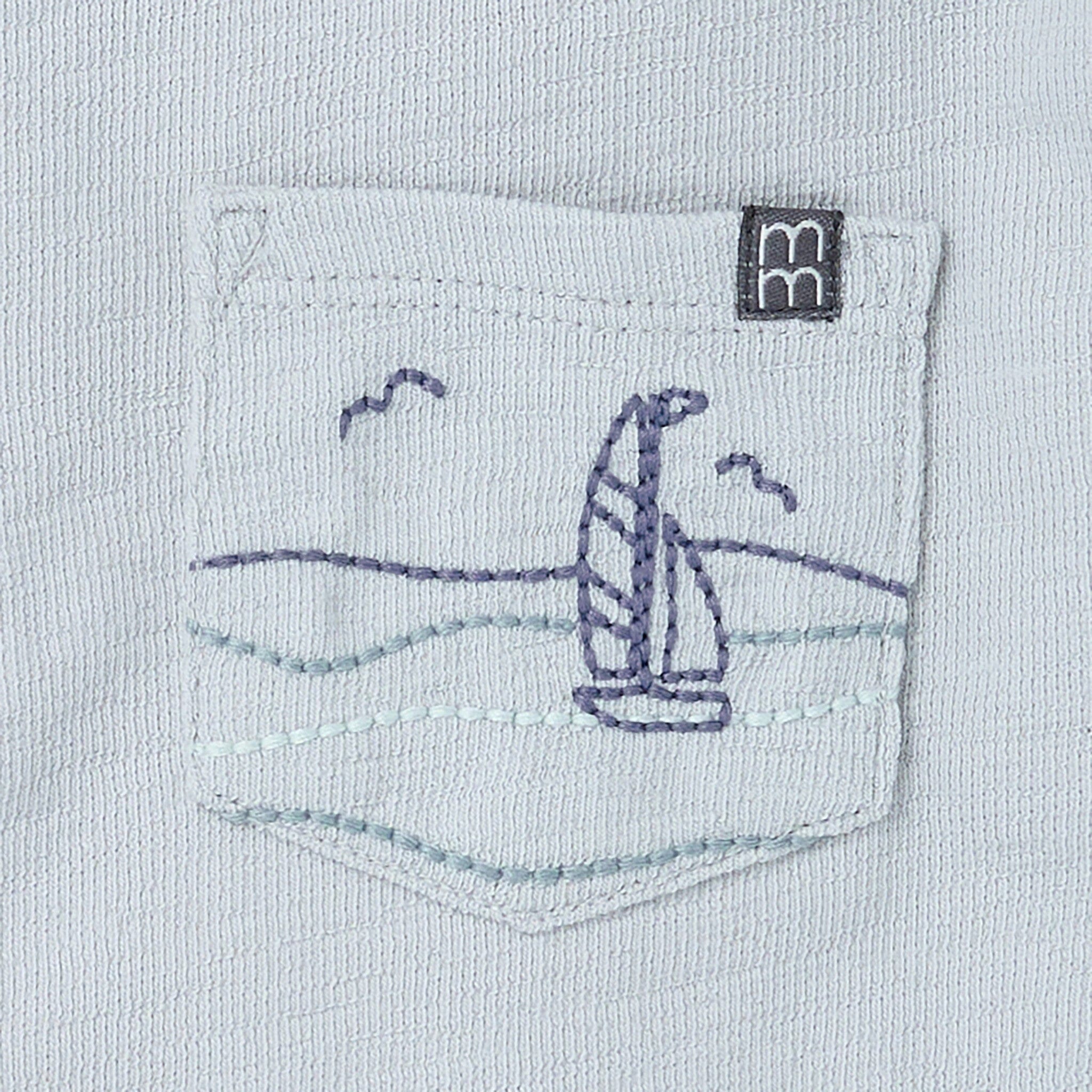 2-Piece Boys Blue Sailboat Polo Shirt and Shorts Set - Image 4