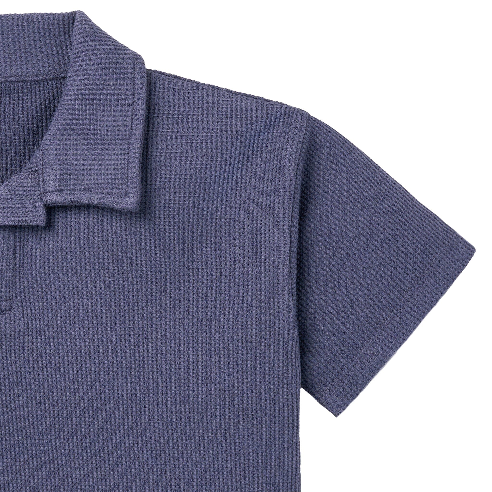 2-Piece Boys Odyssey Gray Johnny Collar Shirt and Shorts Set - Image 4