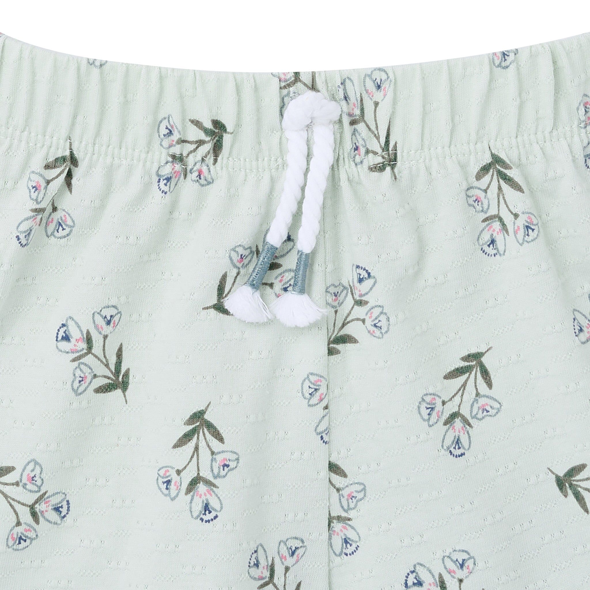 4-Piece Girls Blue Floral Tank Tops & Shorts Set - Image 7