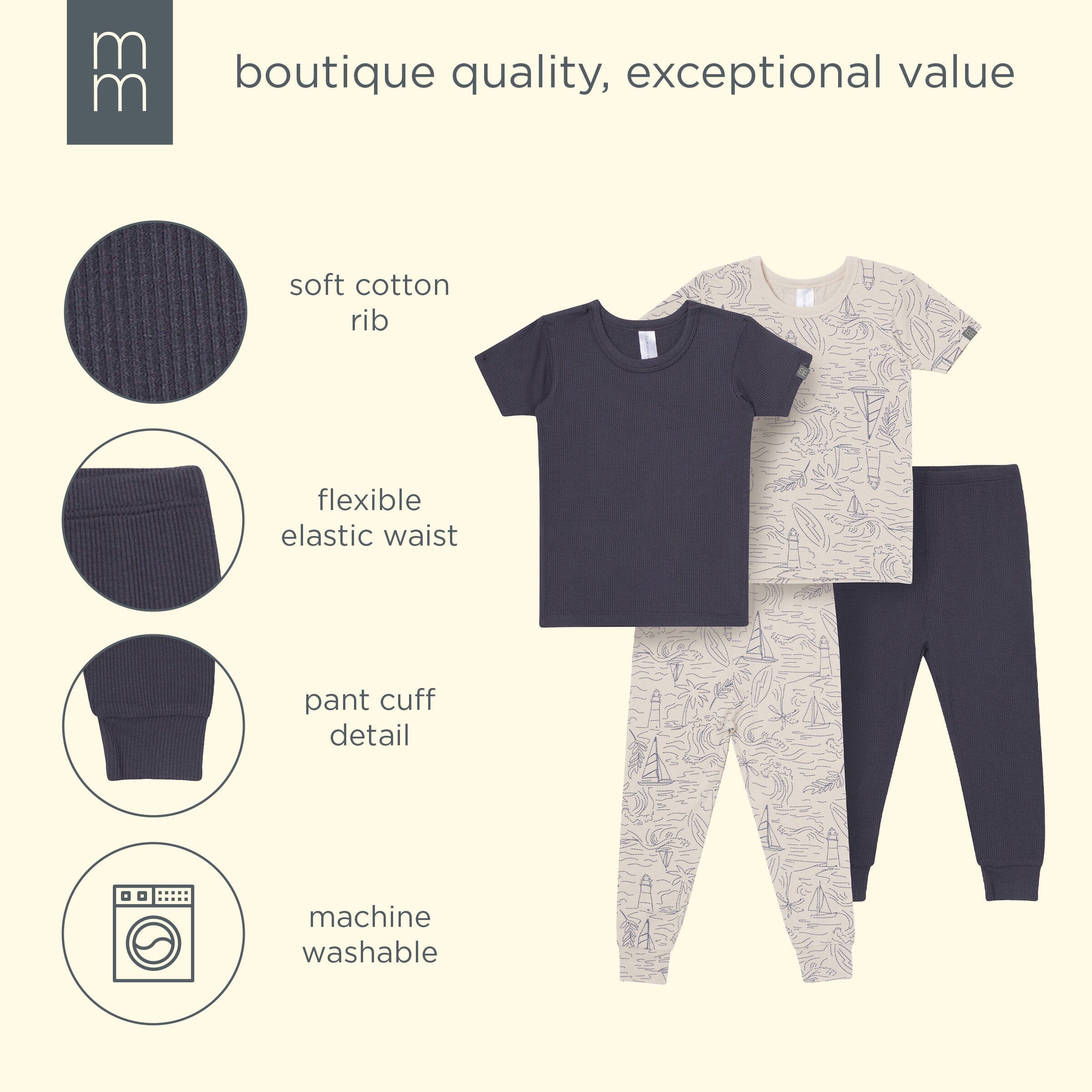 4-Piece Boys Maine Coast Viscose Snug Fit Pajama Set - Image 17