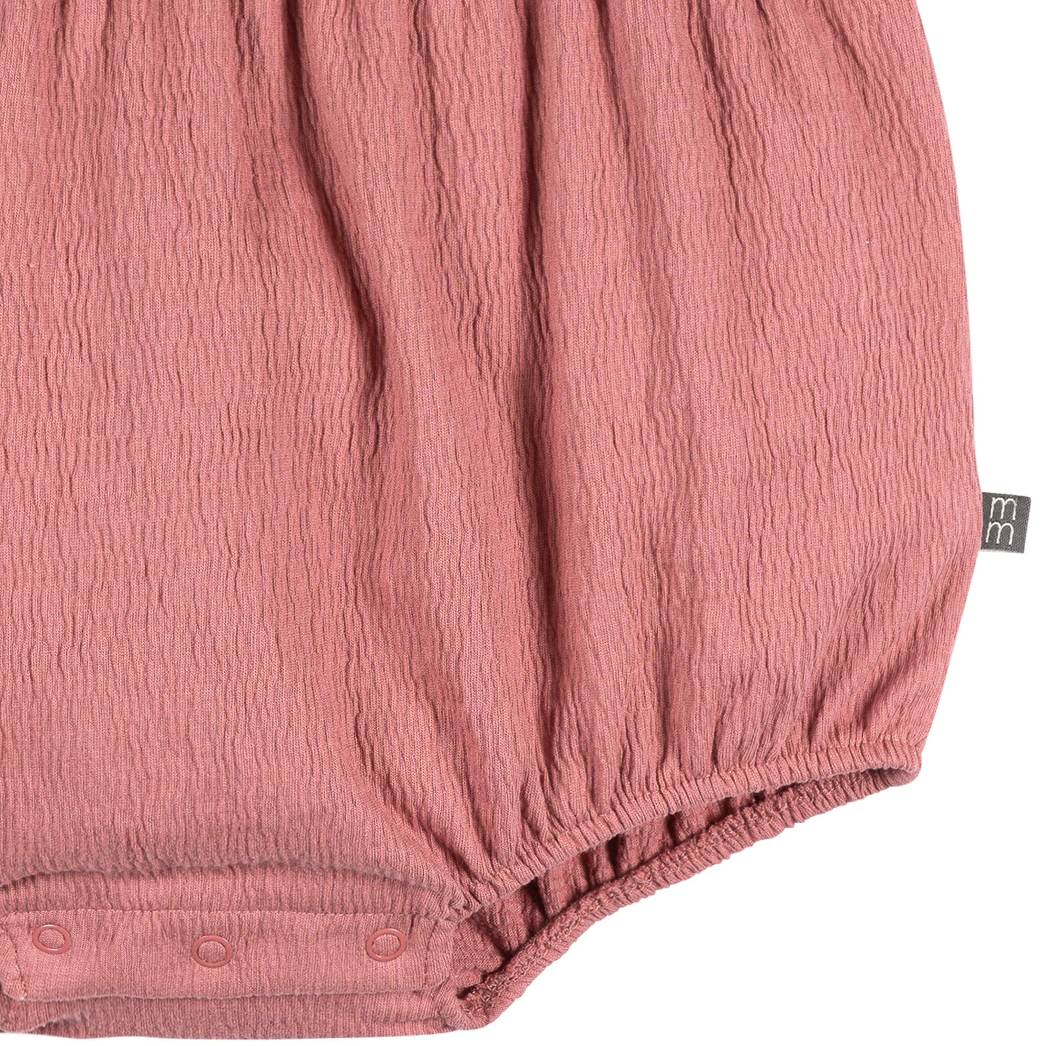 Baby Girls Dusty Rose Lace Ruffle Bubble Romper - Image 5