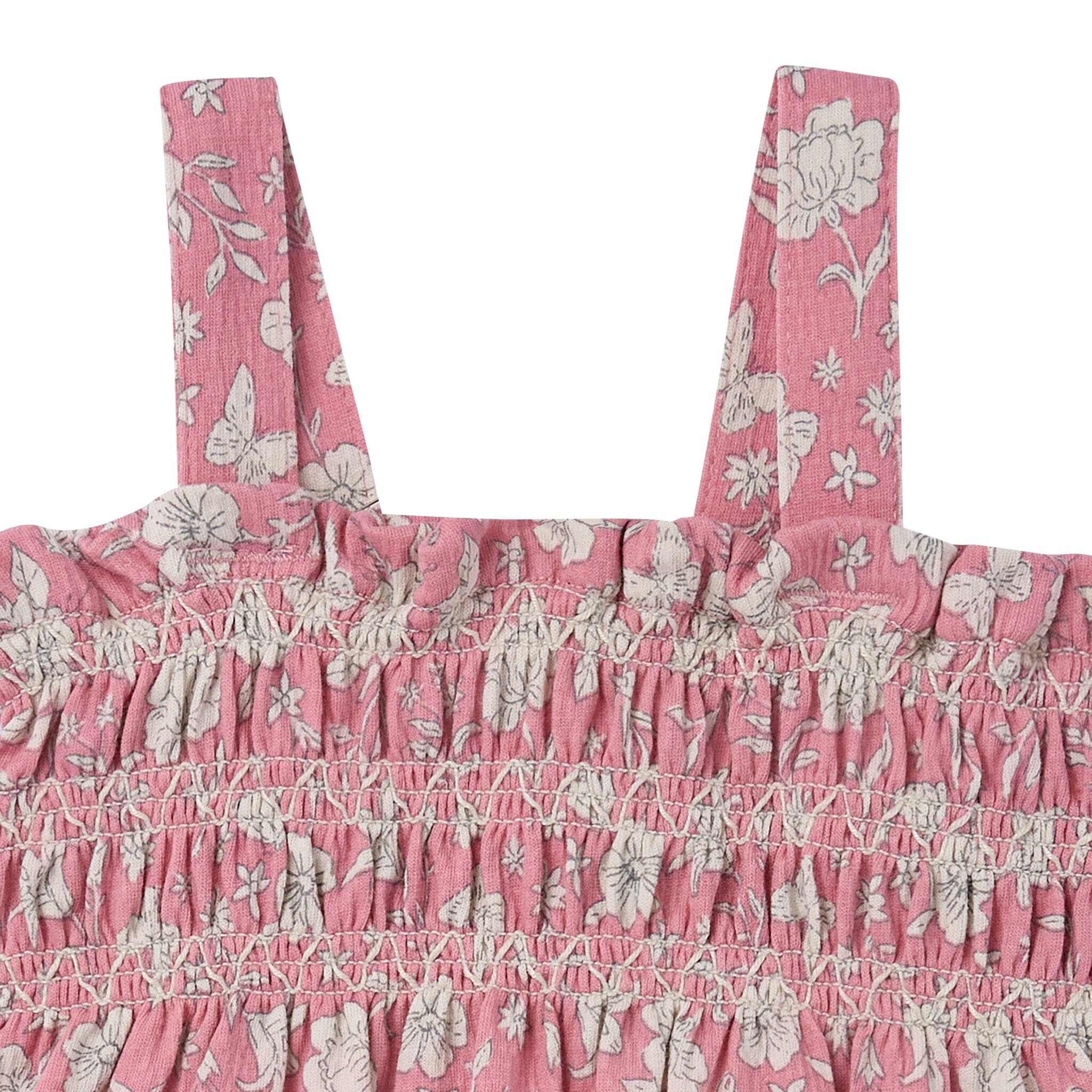 Baby Girls Pink Flower Long Leg Romper - Image 5