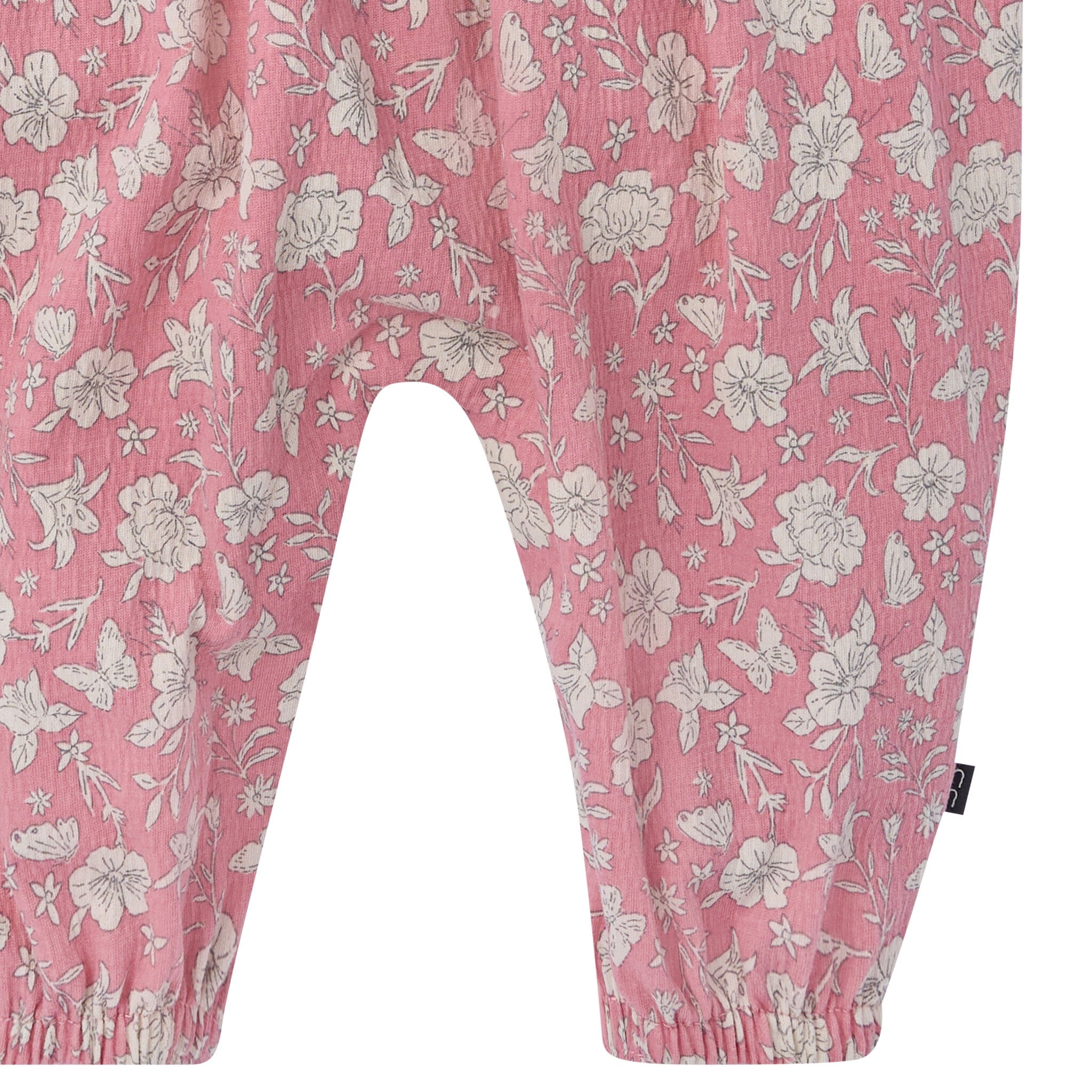 Baby Girls Pink Flower Long Leg Romper - Image 6