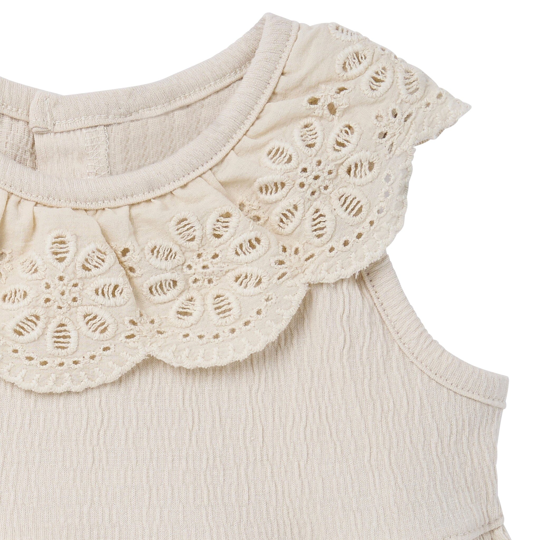 Baby Girls Ivory Lace Ruffle Bubble Romper - Image 2