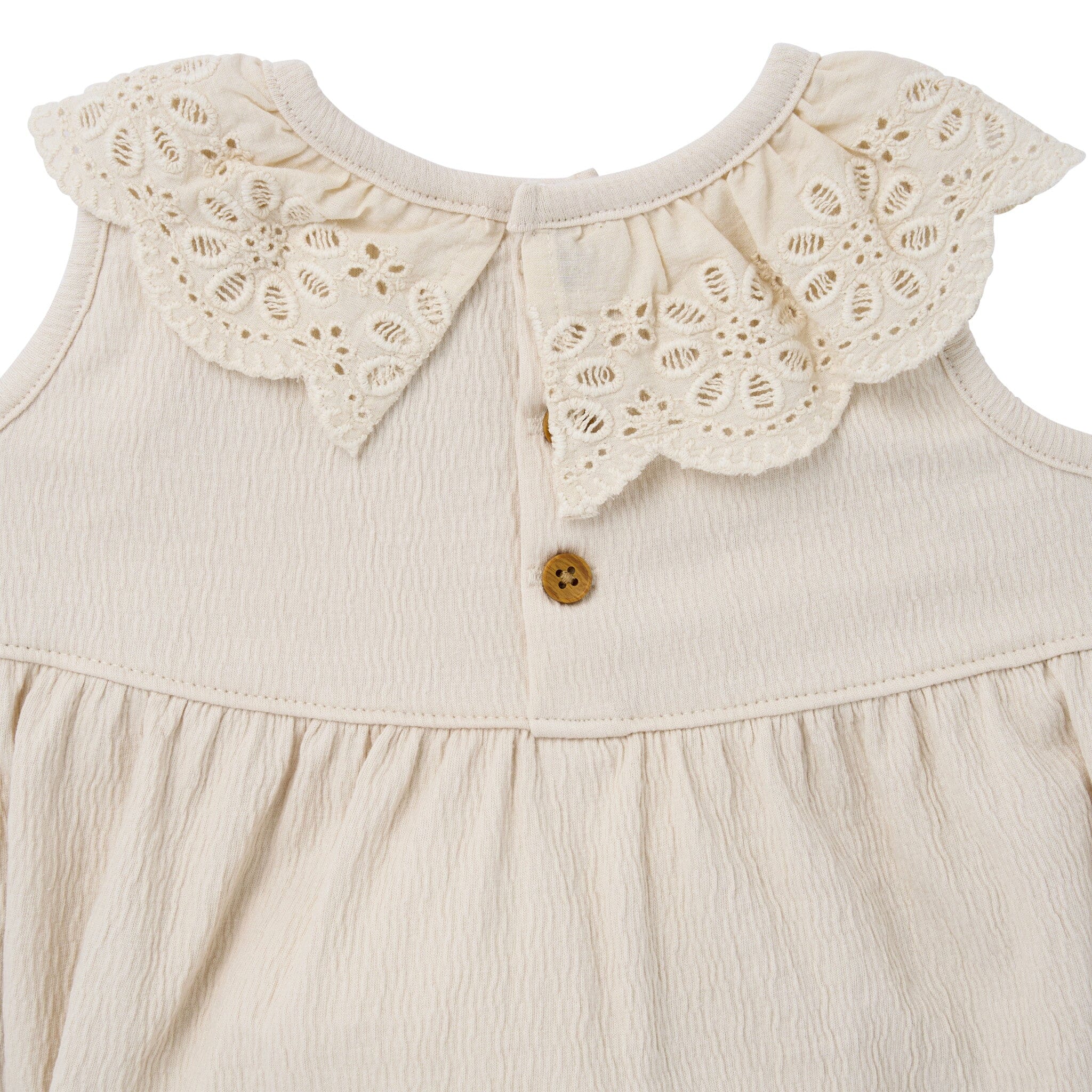Baby Girls Ivory Lace Ruffle Bubble Romper - Image 4