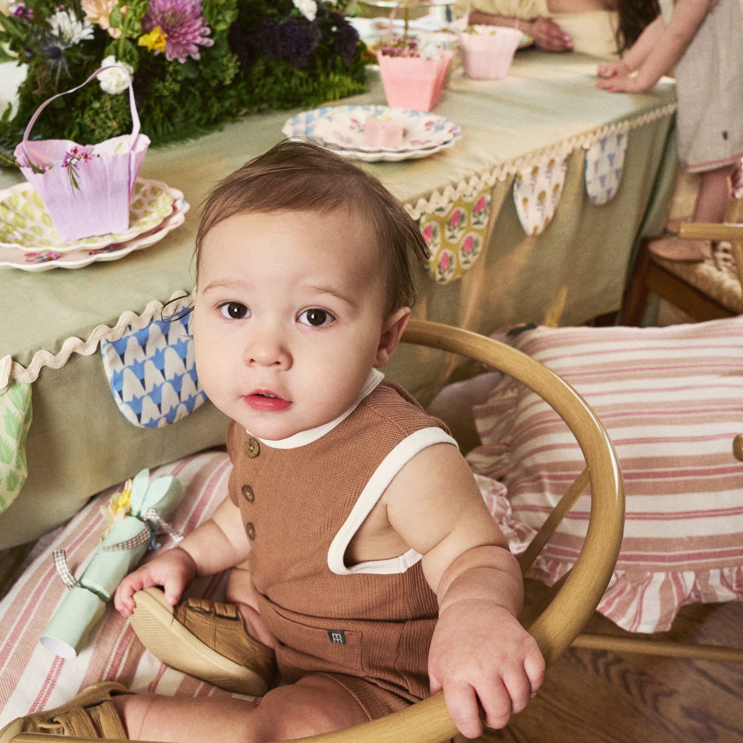 Baby Boys Mocha Henley Romper - Image 2