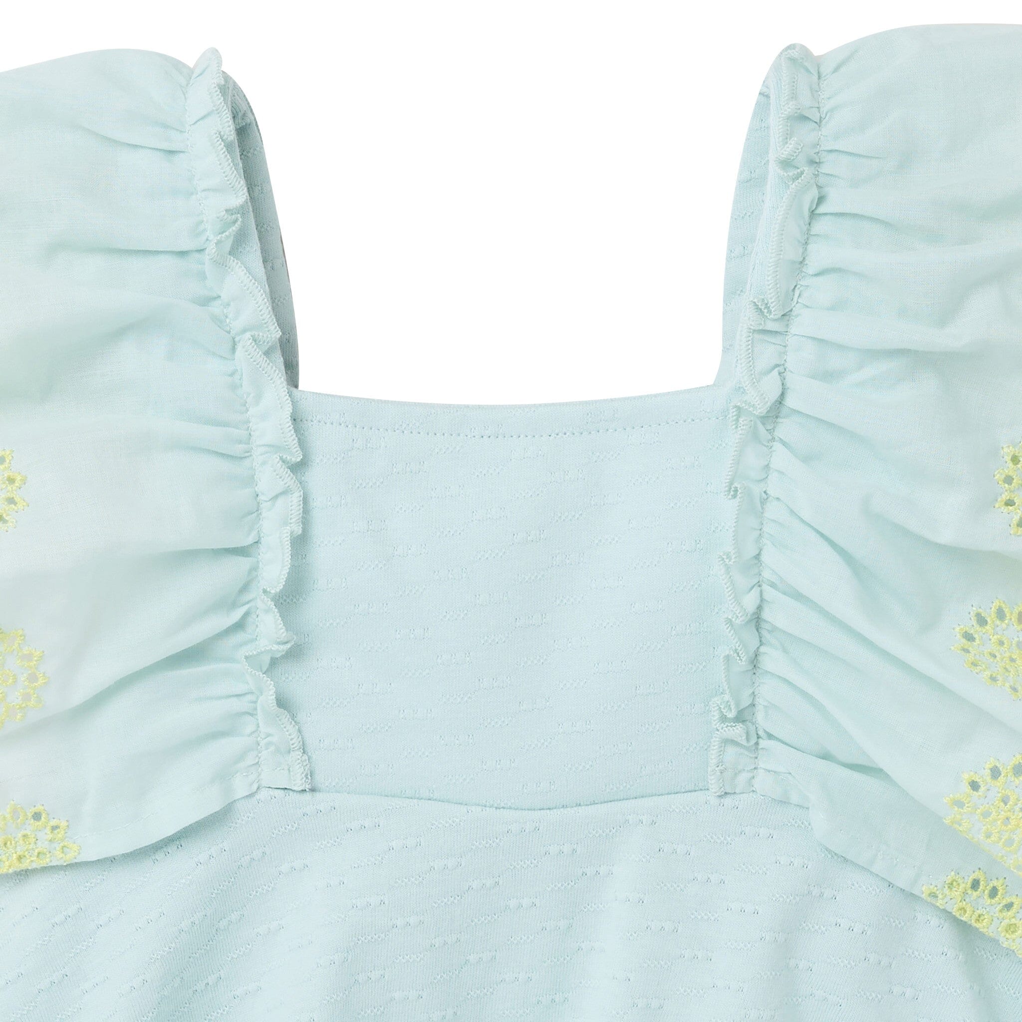 2-Piece Girls Misty Blue Eyelet Top and Shorts Set - Image 3