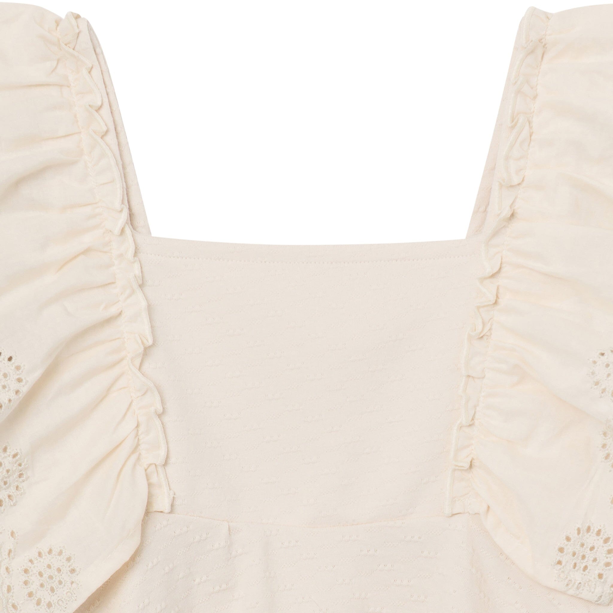 2-Piece Girls Off White Eyelet Top and Shorts Set - Image 7