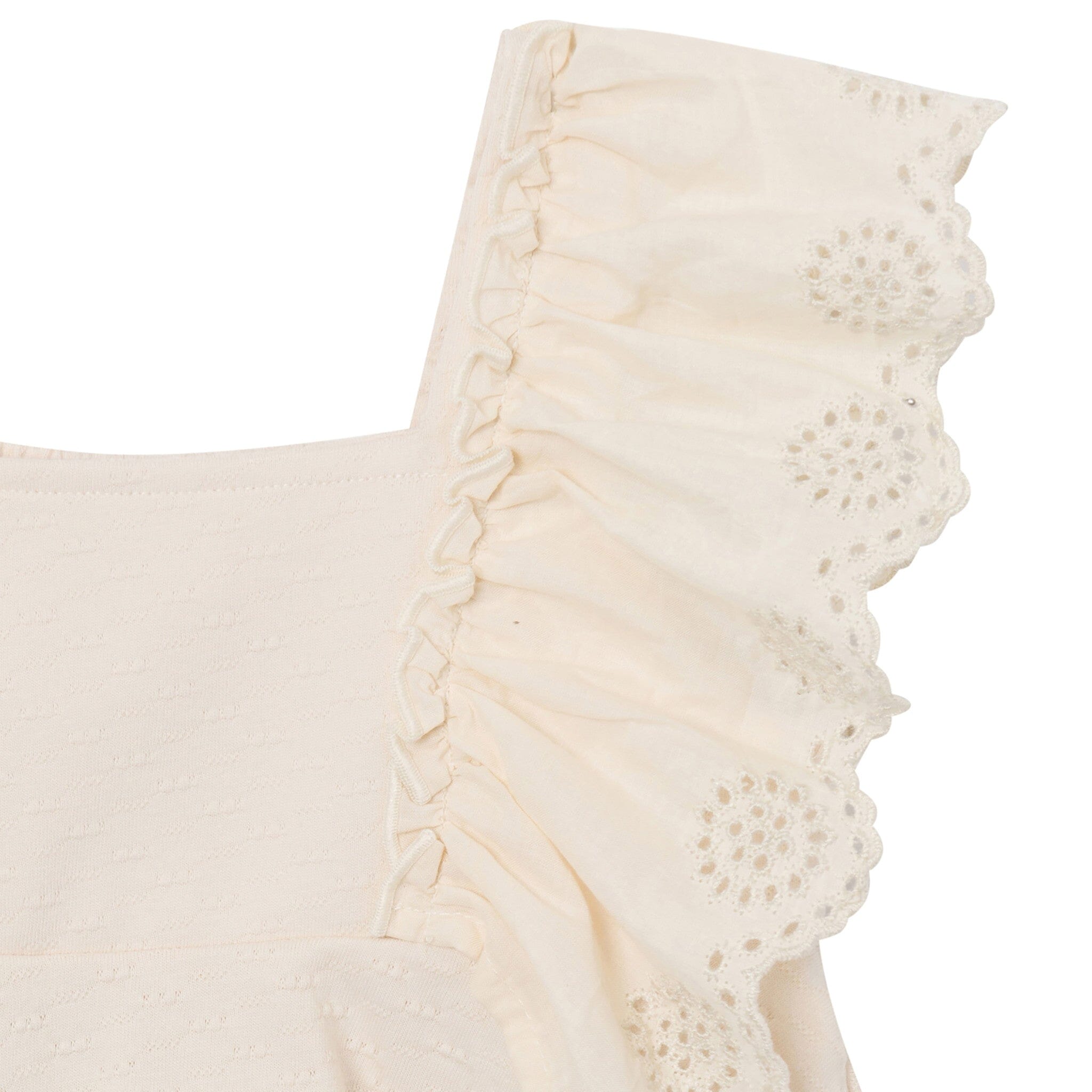 2-Piece Girls Off White Eyelet Top and Shorts Set - Image 8