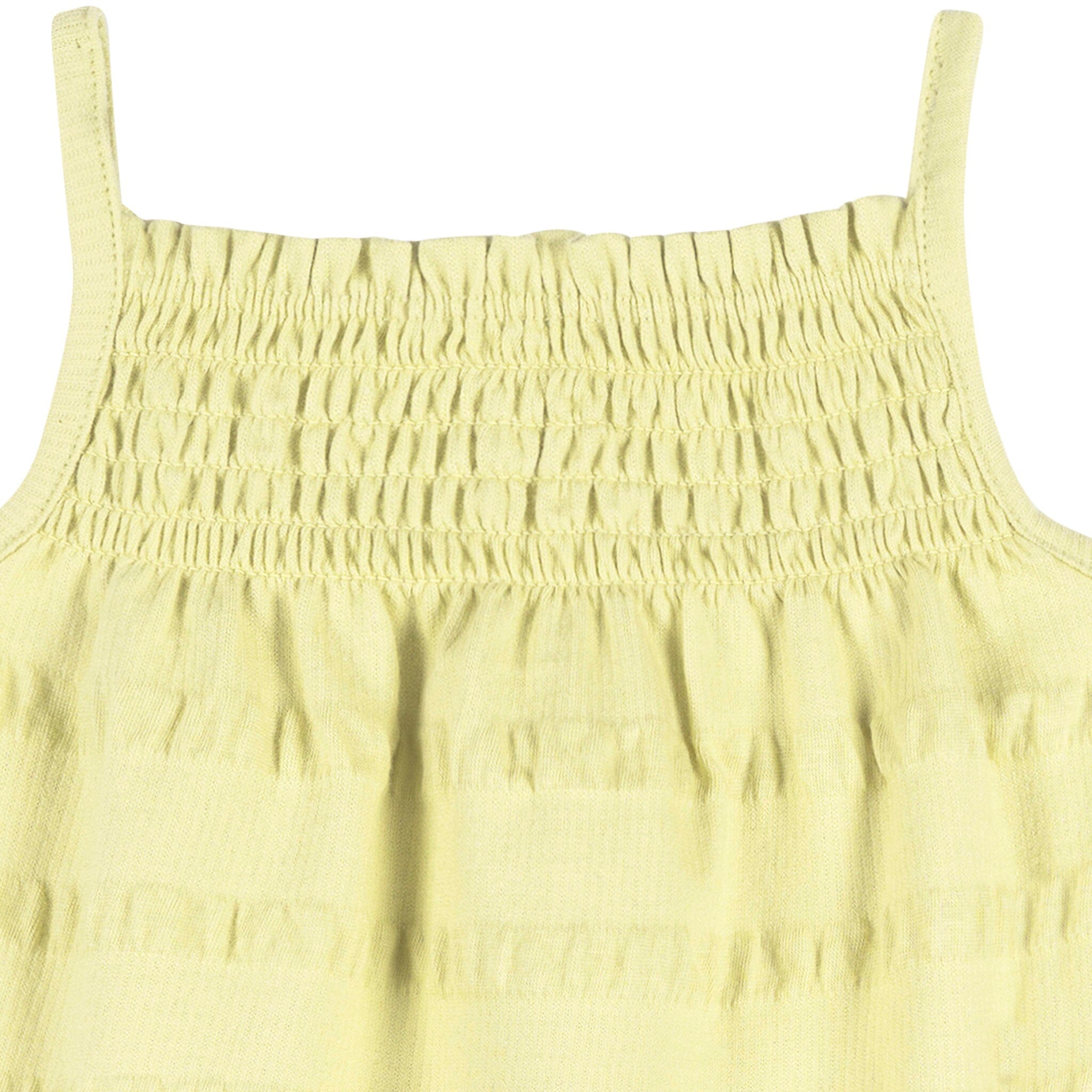 Baby Girls Light Yellow Bubble Romper - Image 2