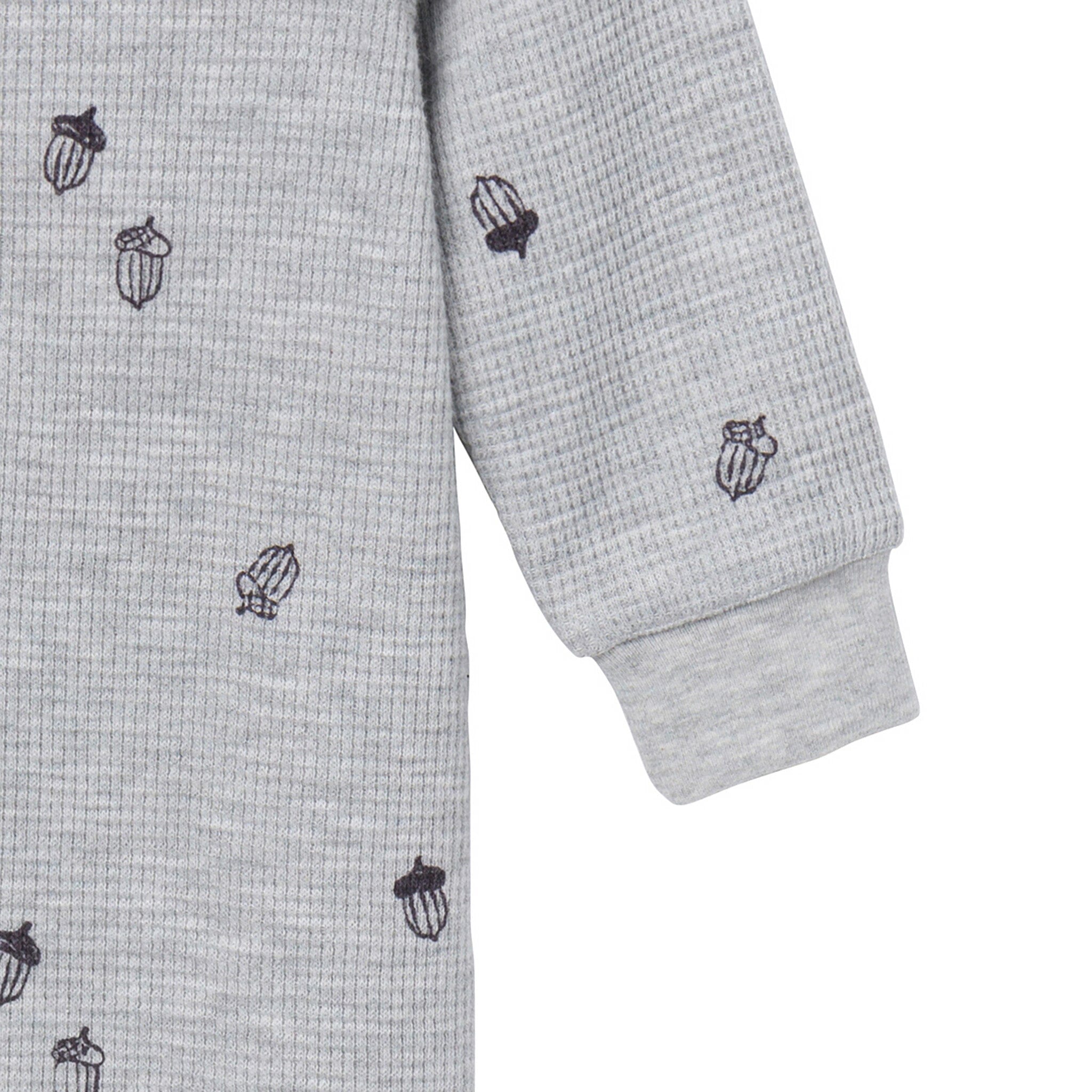 Baby Boys Grey Heather Acorn Slouch Romper - Image 3