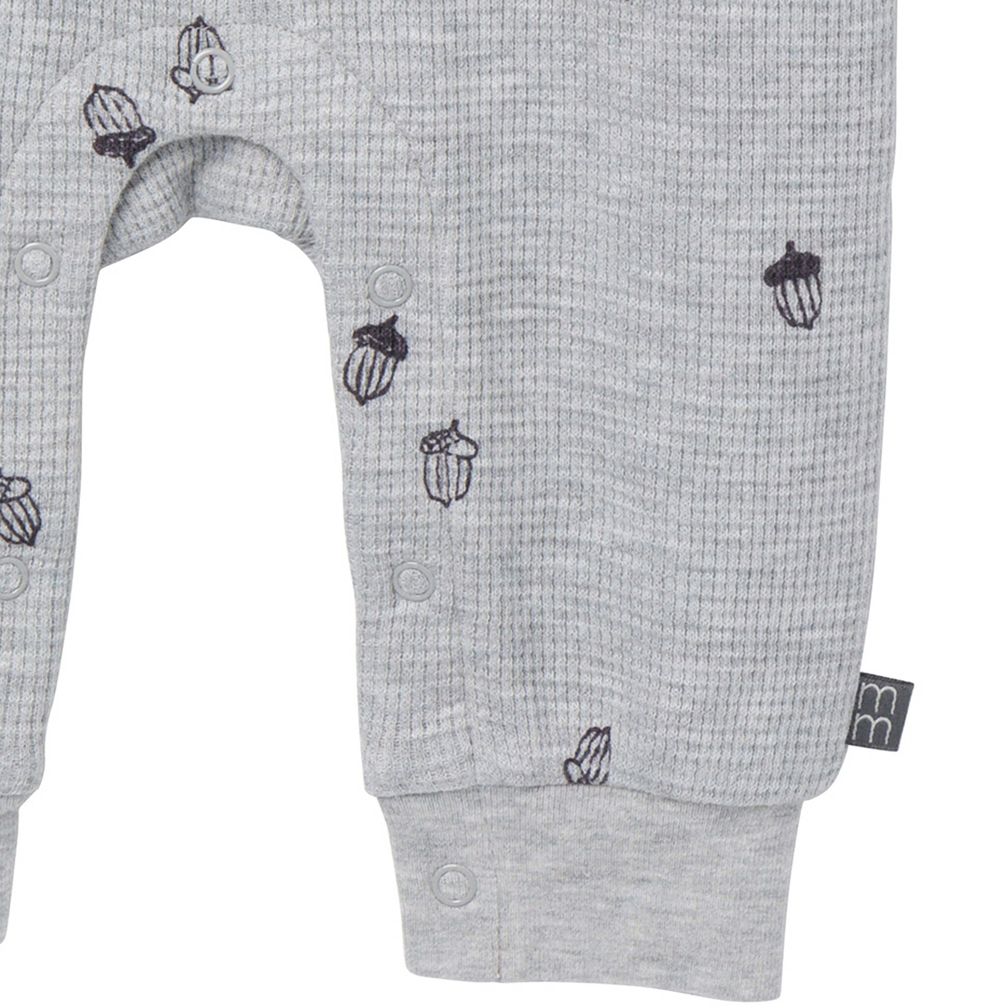 Baby Boys Grey Heather Acorn Slouch Romper - Image 4