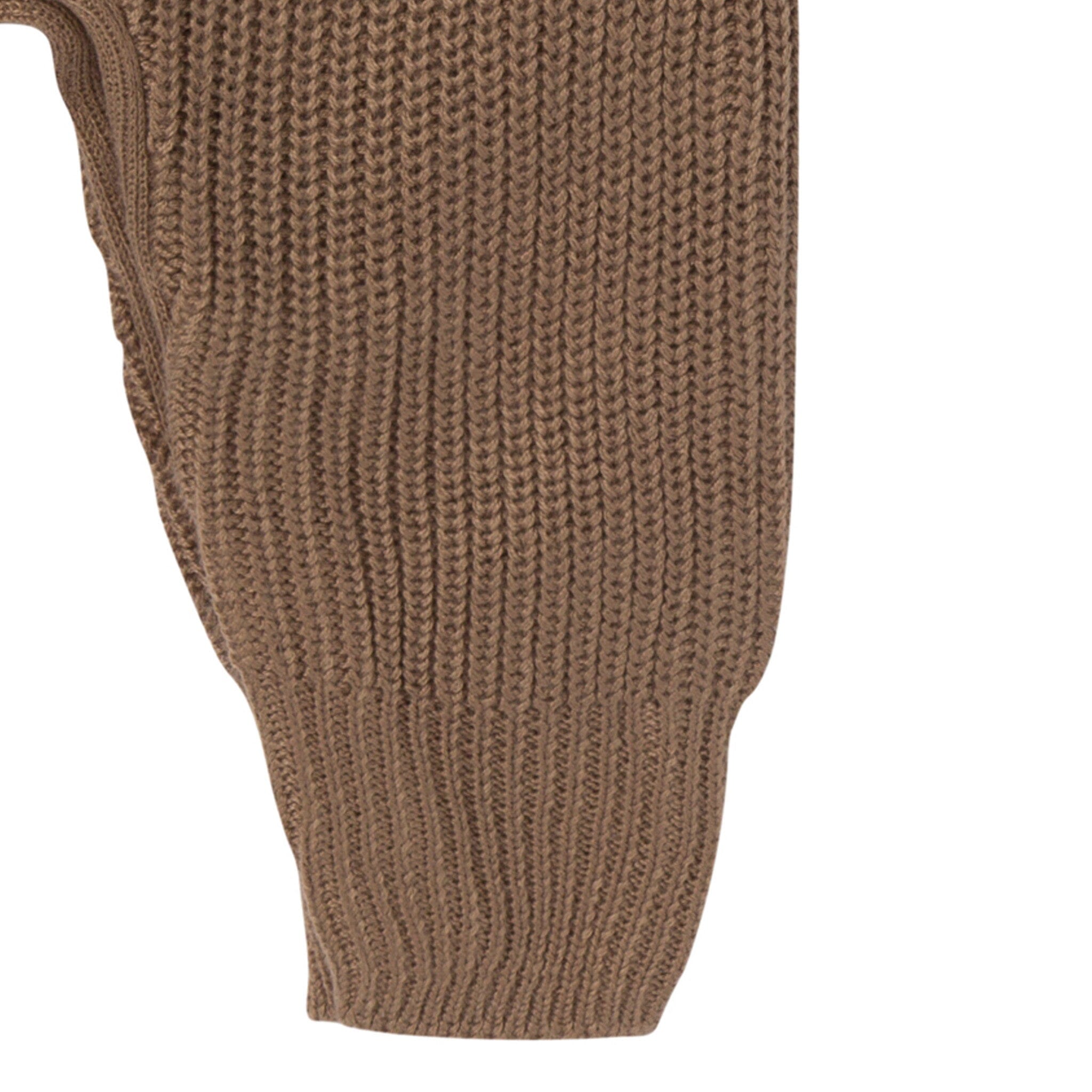 2-Piece Baby Neutral Brown Sweater Romper & Hat Set - Image 9