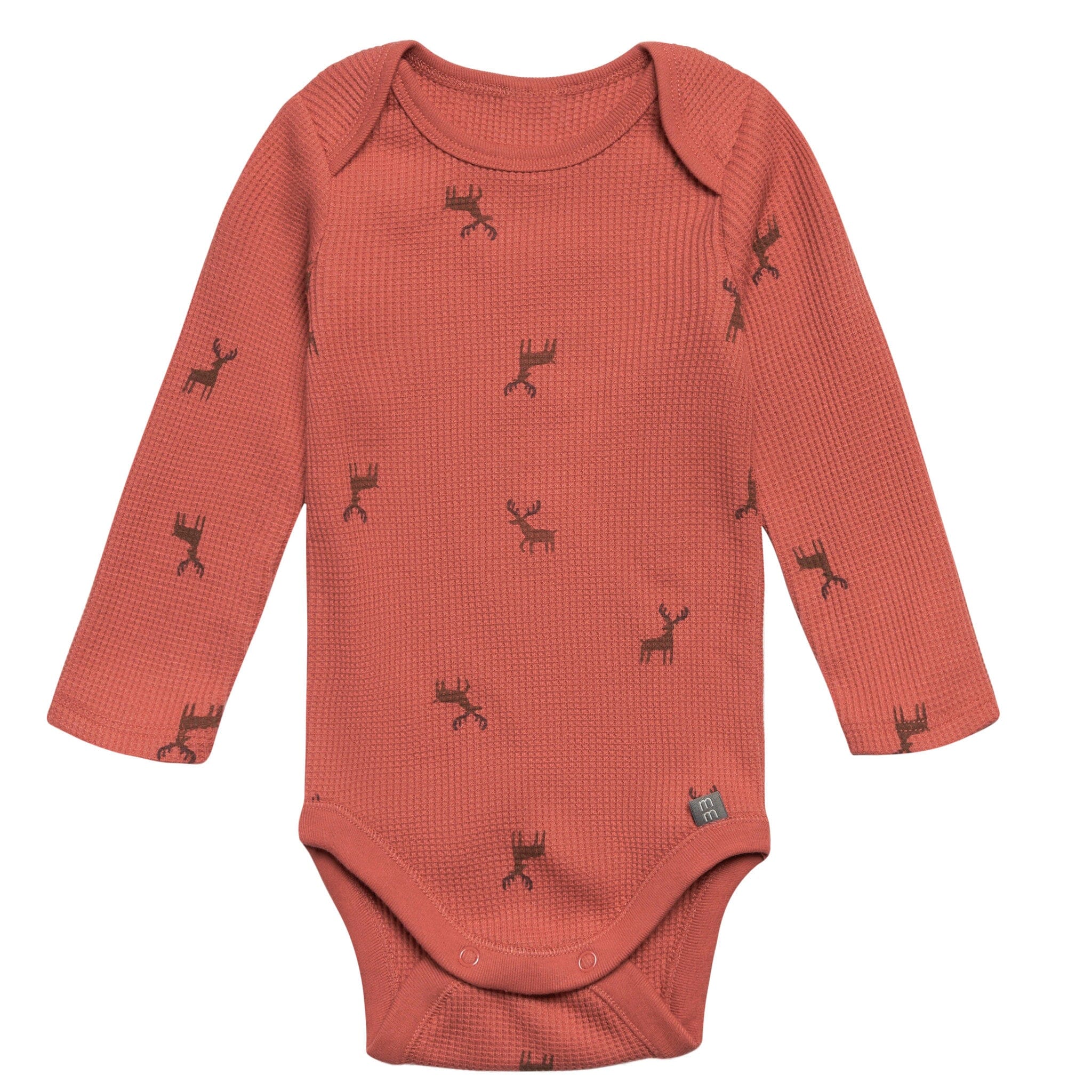2-Piece Baby Neutral Red Moose Bodysuit and Pant Set - Image 2