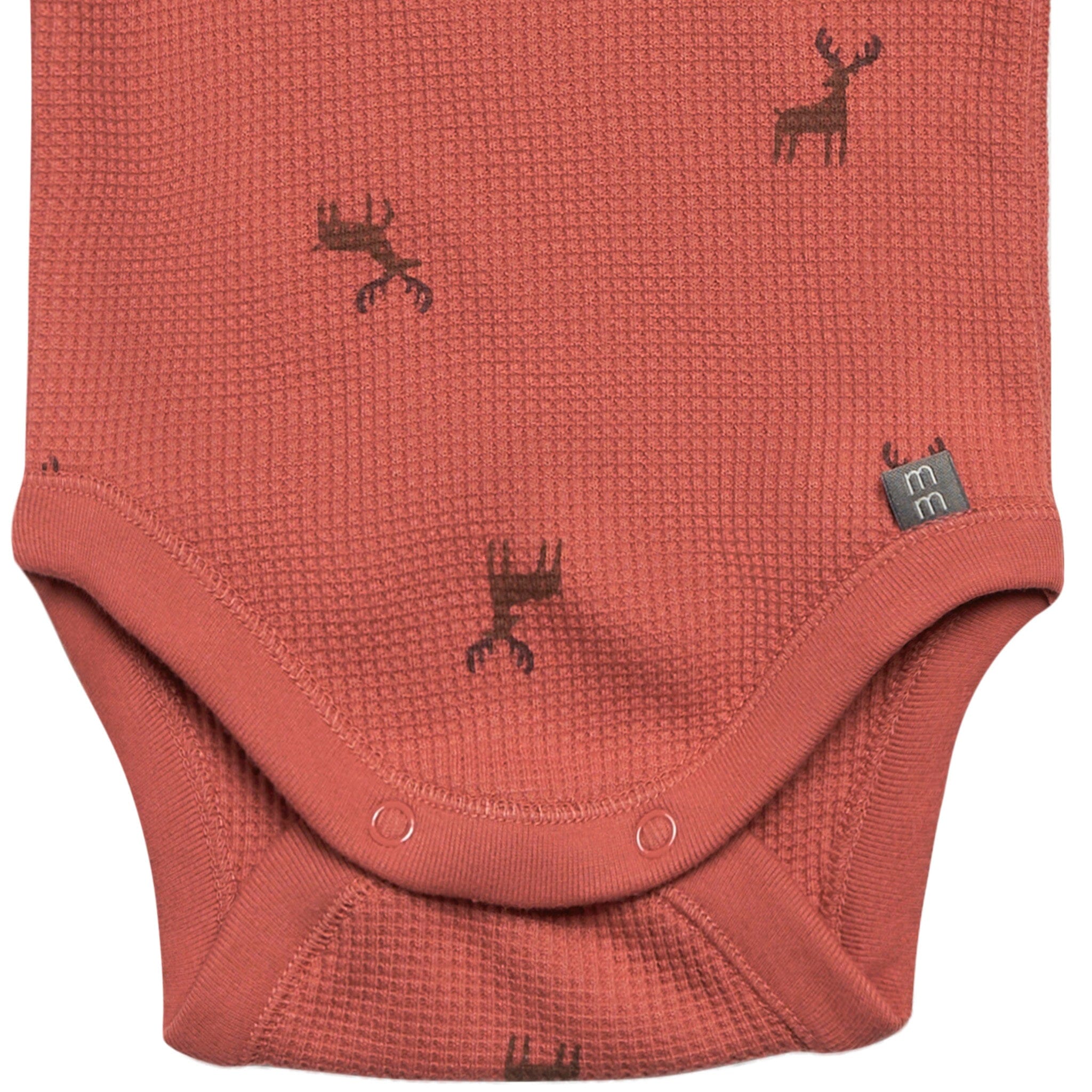 2-Piece Baby Neutral Red Moose Bodysuit and Pant Set - Image 4