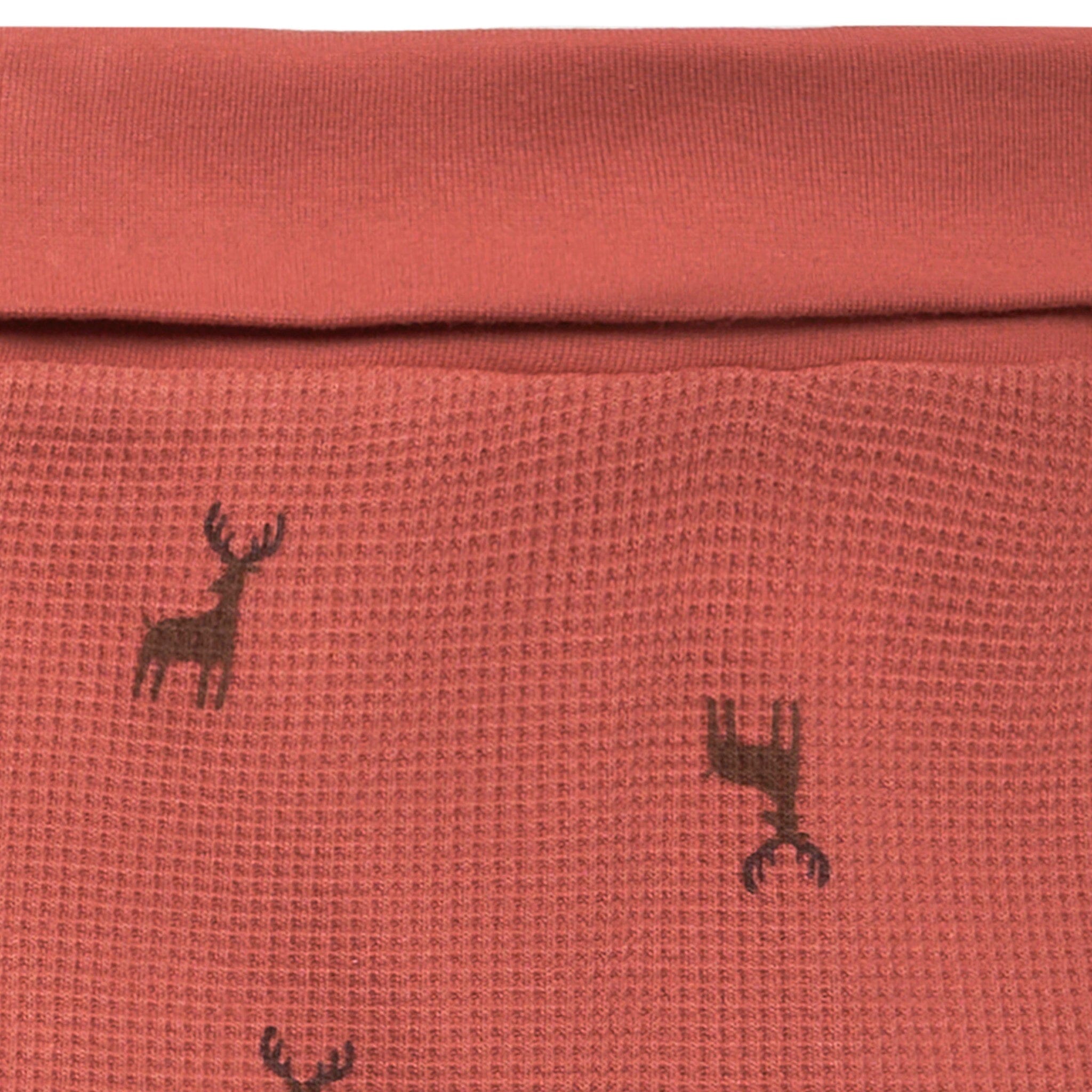 2-Piece Baby Neutral Red Moose Bodysuit and Pant Set - Image 6