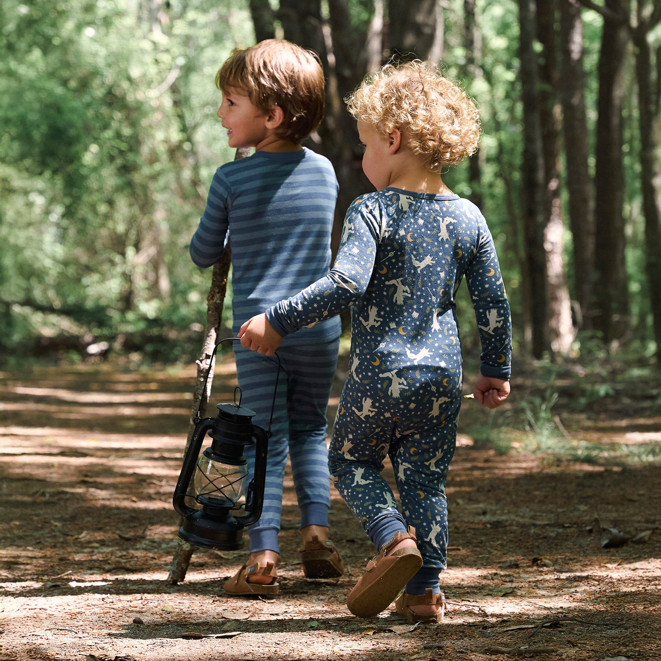2-Piece Infant & Toddler Boys Blue Stripe Where The Wild Things Are Snug Fit Pajama Set - Image 2
