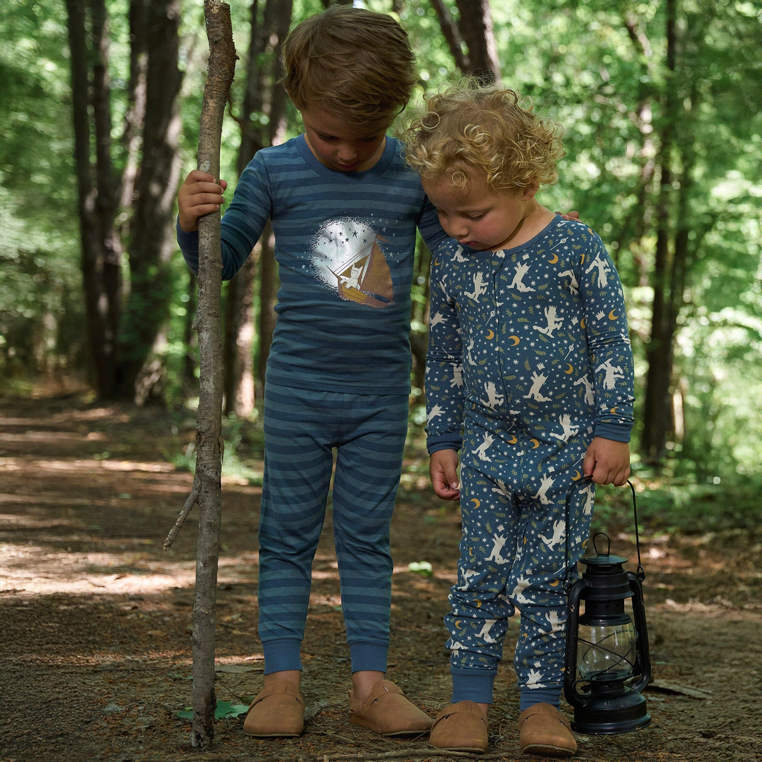2-Piece Infant & Toddler Boys Blue Stripe Where The Wild Things Are Snug Fit Pajama Set - Image 3