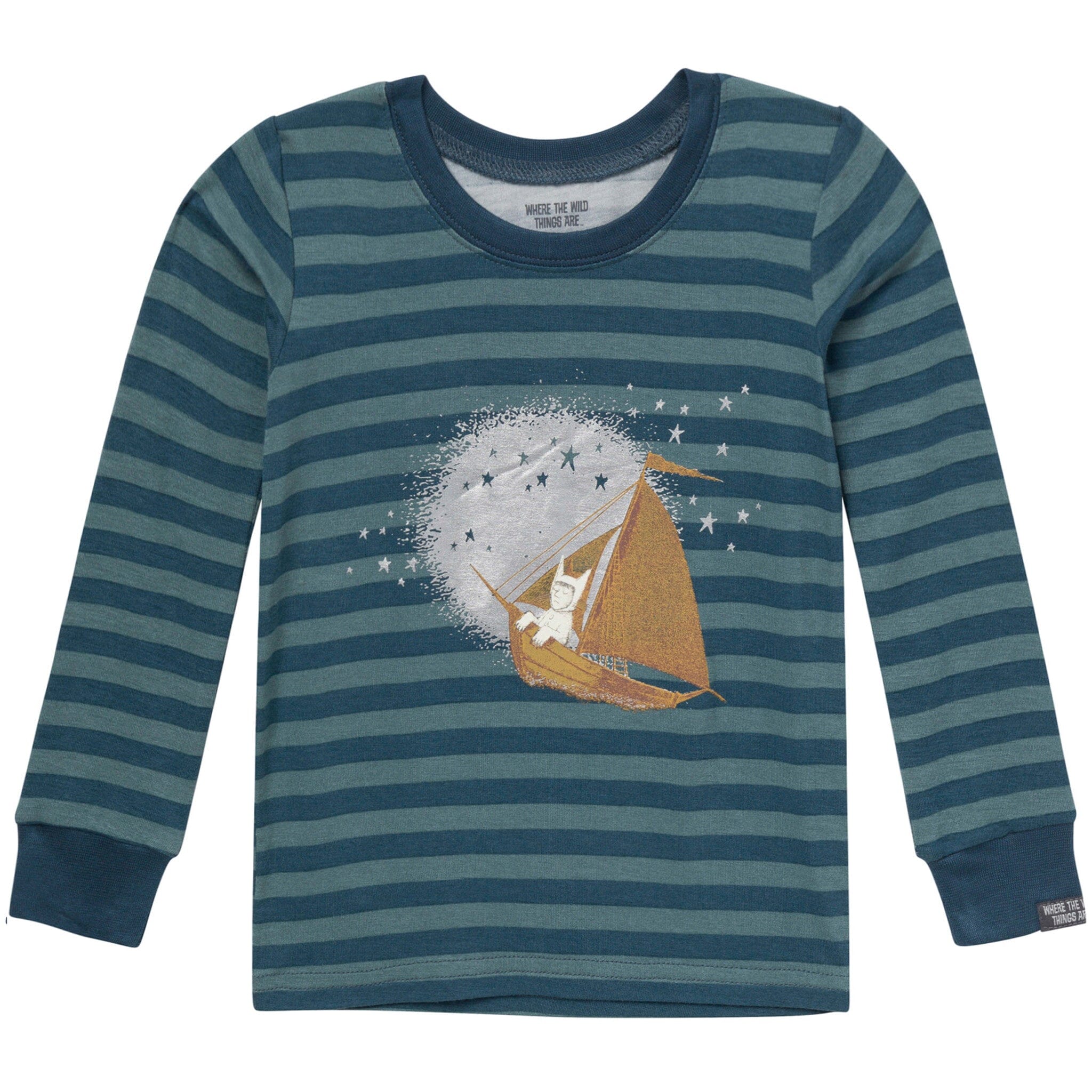 2-Piece Infant & Toddler Boys Blue Stripe Where The Wild Things Are Snug Fit Pajama Set - Image 5