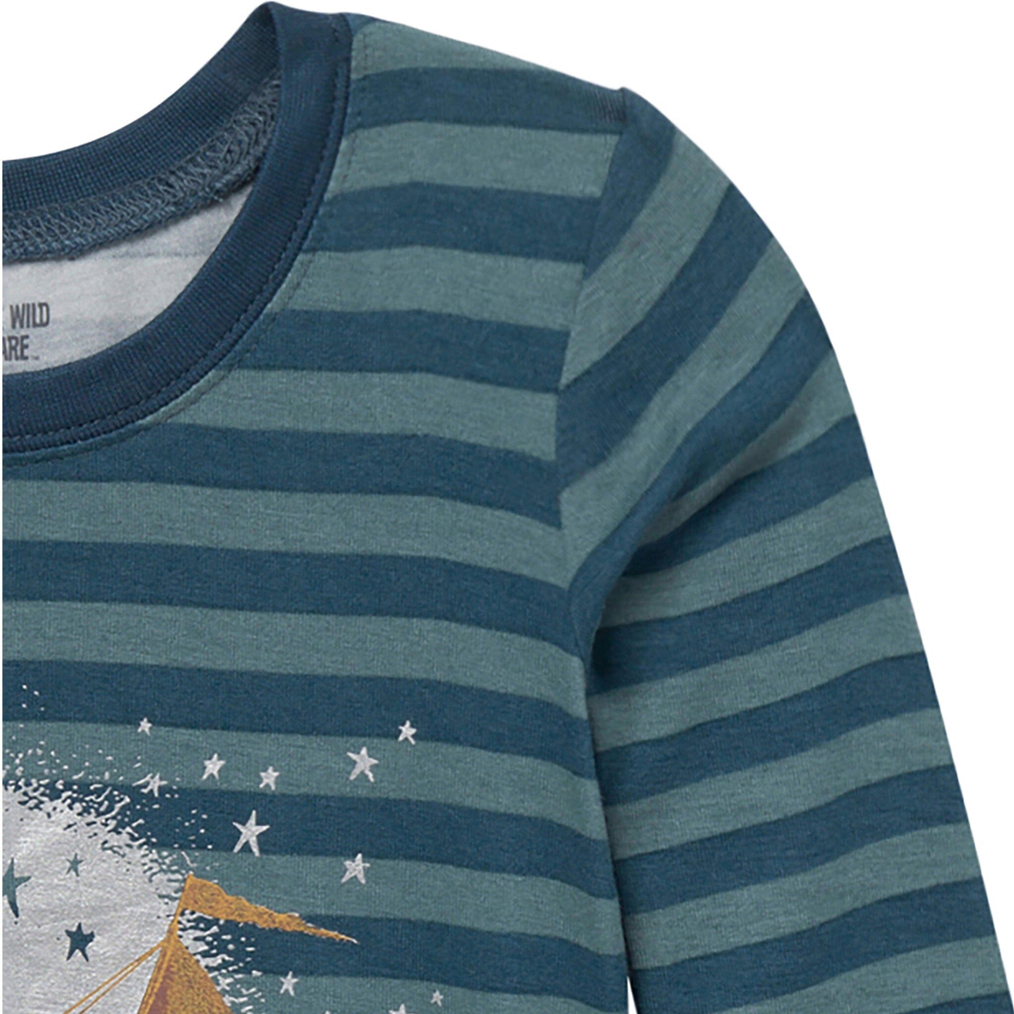 2-Piece Infant & Toddler Boys Blue Stripe Where The Wild Things Are Snug Fit Pajama Set - Image 7