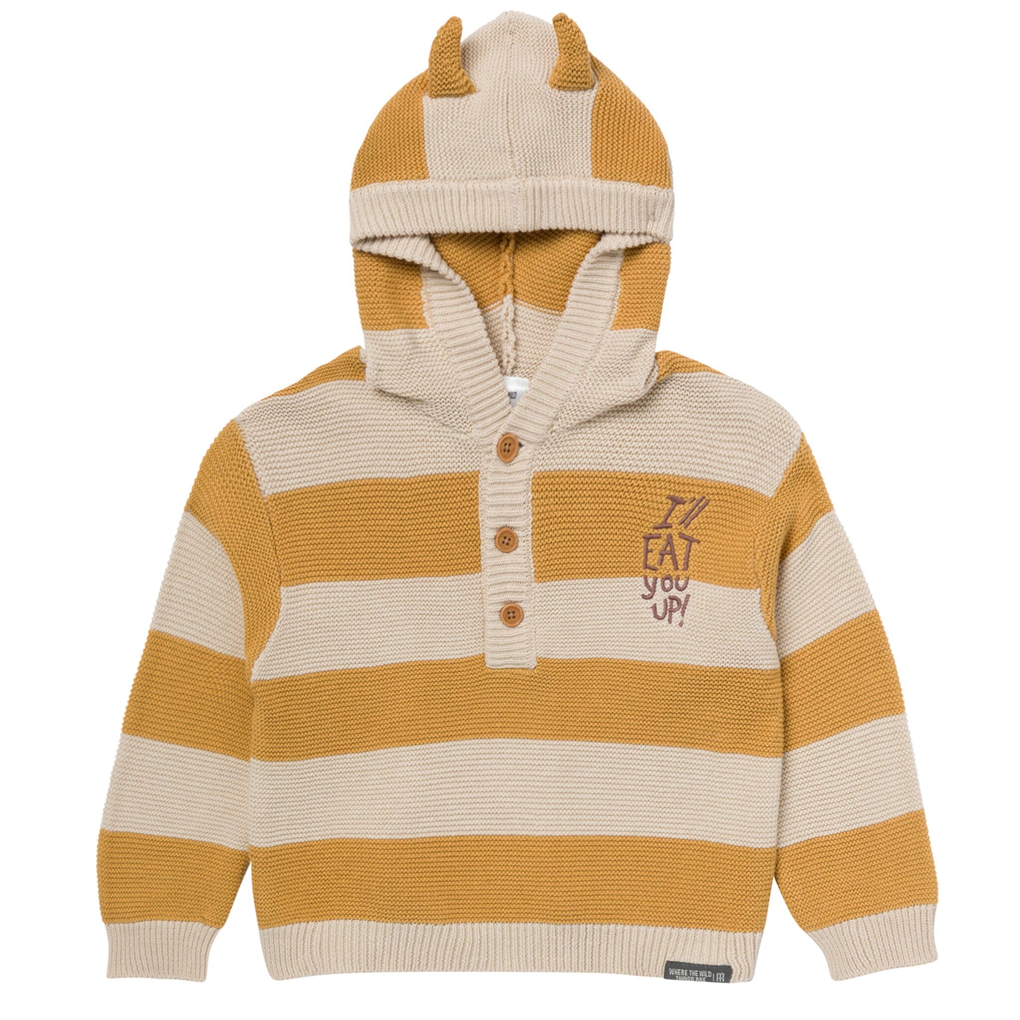 Infant & Toddler Neutral Yellow Stripe Where The Wild Things Are Hooded Sweater